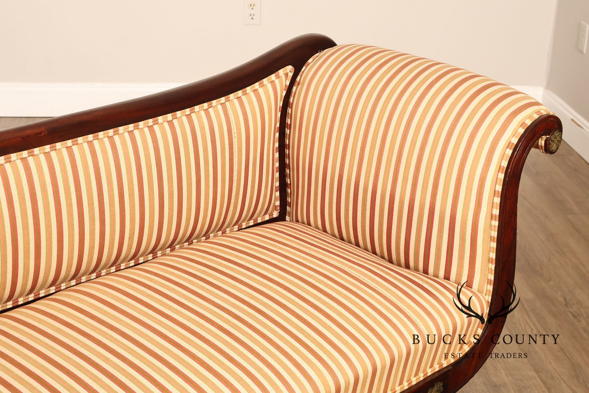 Antique American Empire Period 19th Century Carved Mahogany Sofa