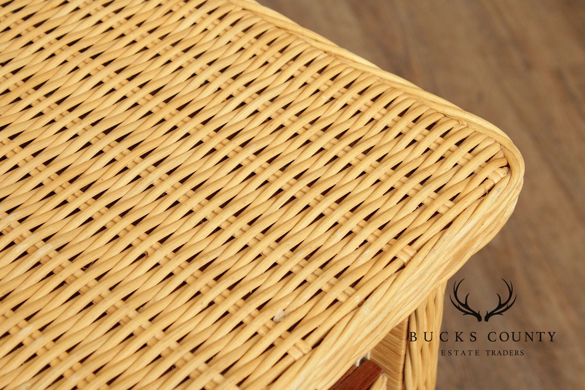 Vintage Wicker Computer Desk Console