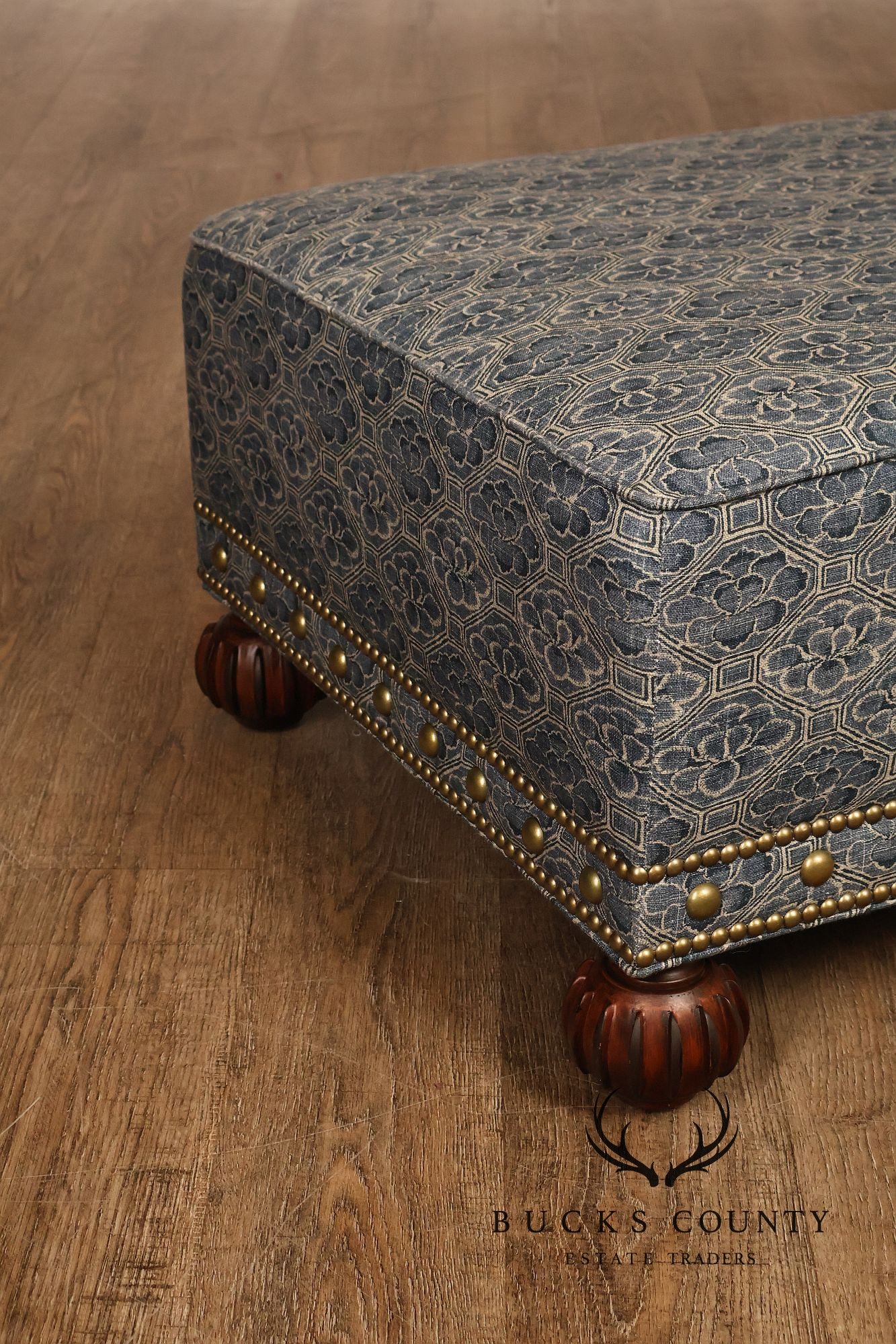 Traditional Style Custom Upholstered Ottoman