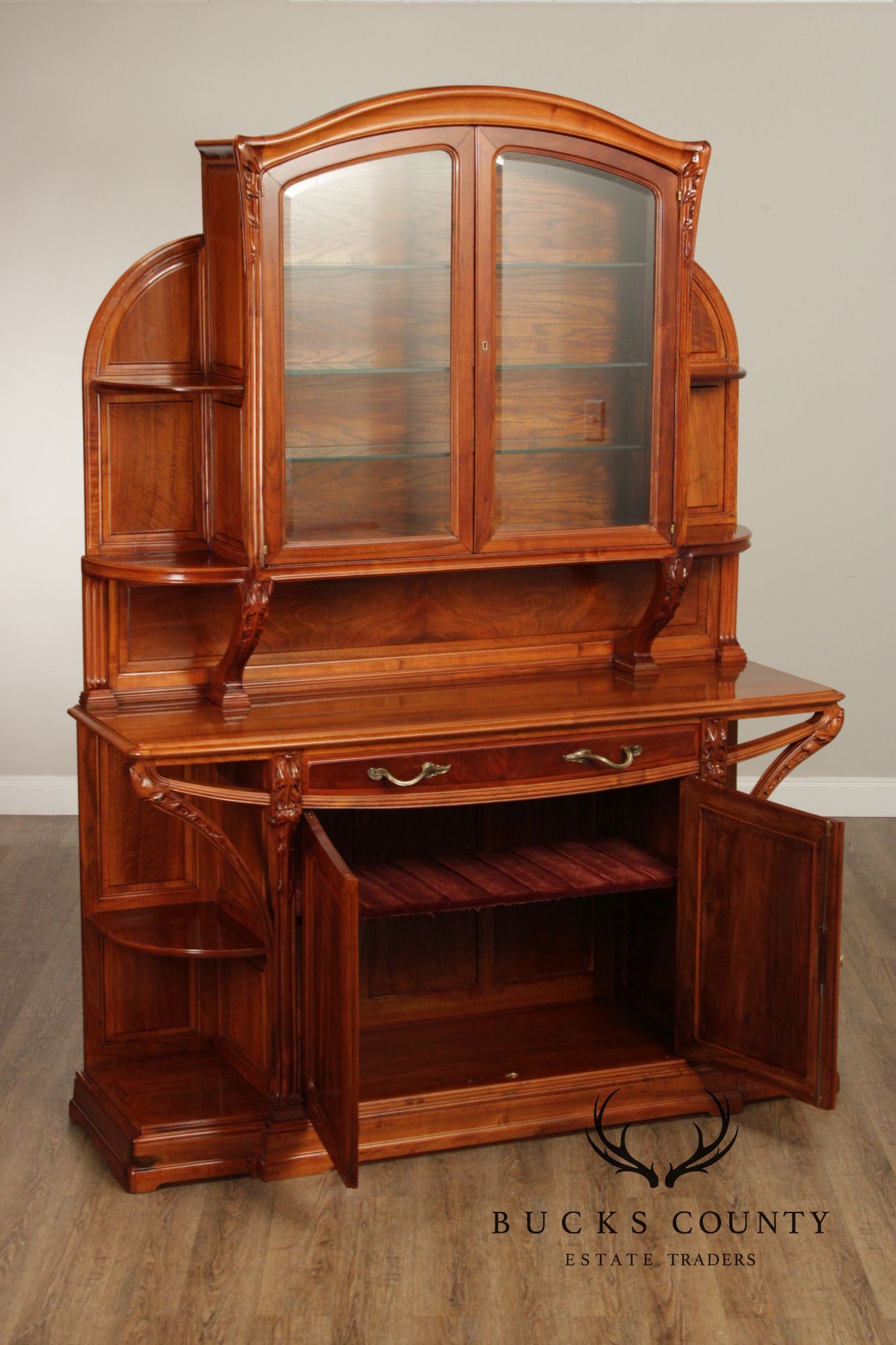Louis Majorelle Art Nouveau Carved Mahogany 'Chicoree' Buffet