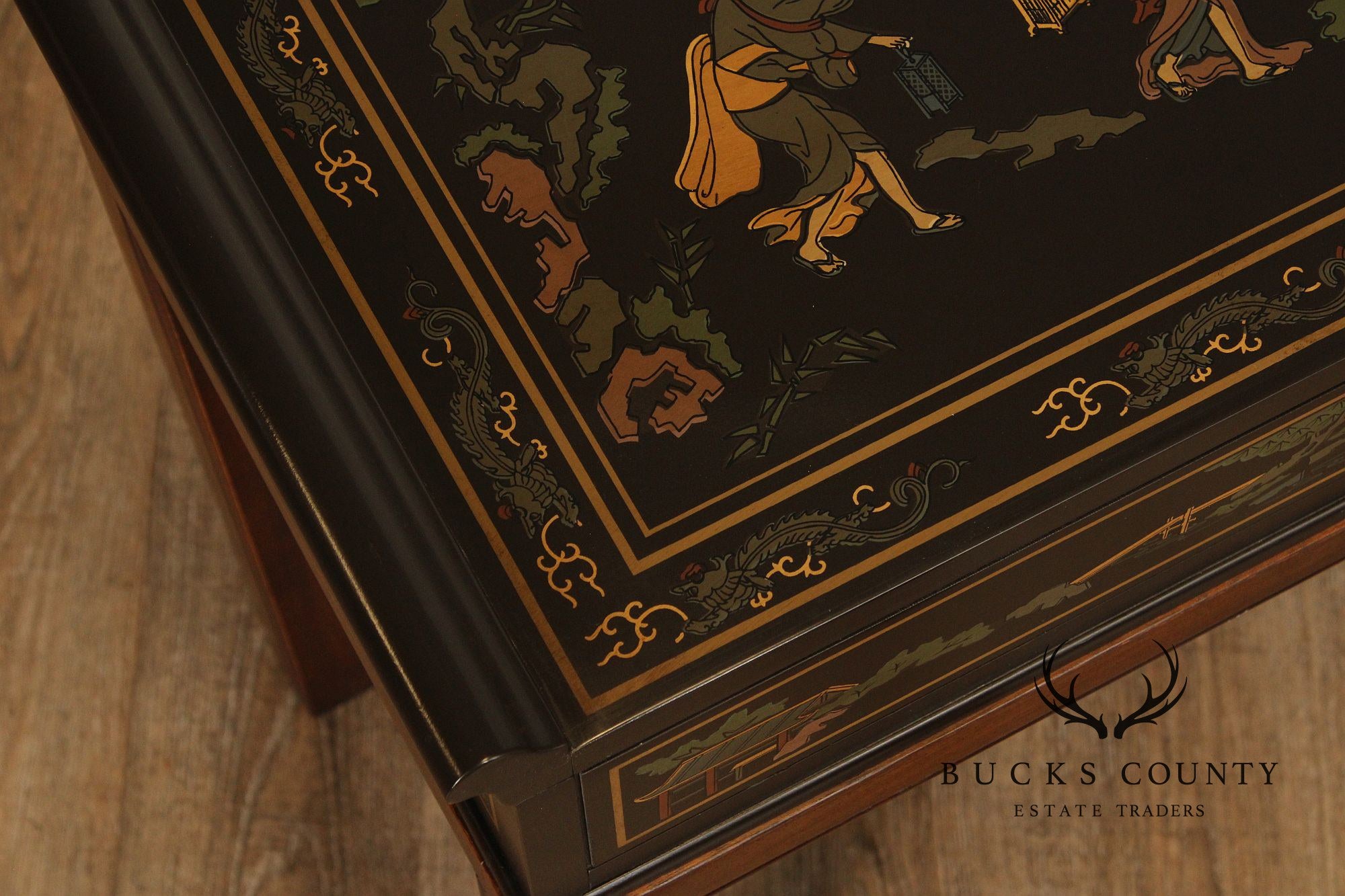 Drexel Heritage Chinoiserie Decorated Console Table