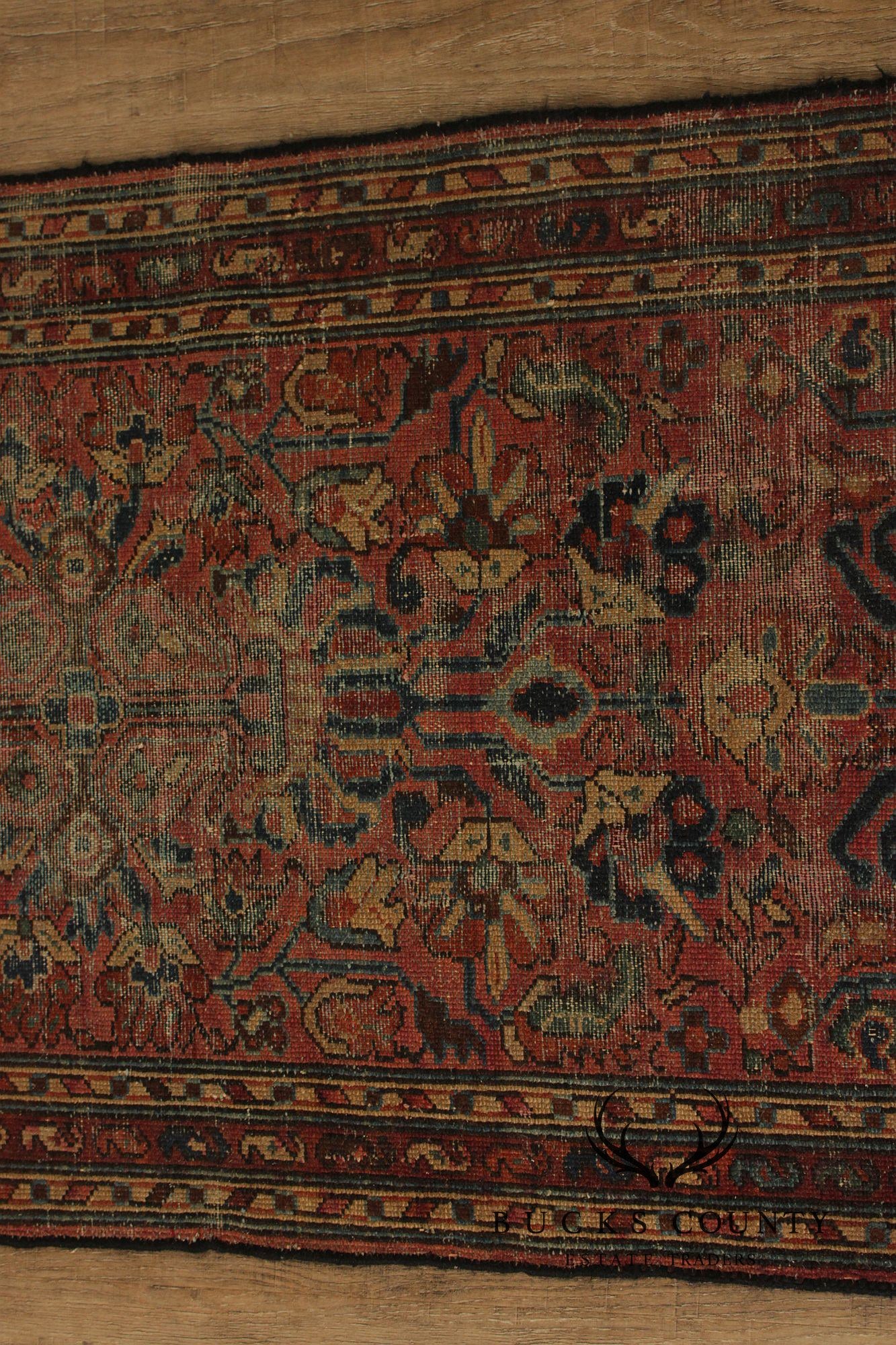 Persian Mahal Style Distressed Wool Scatter Rug