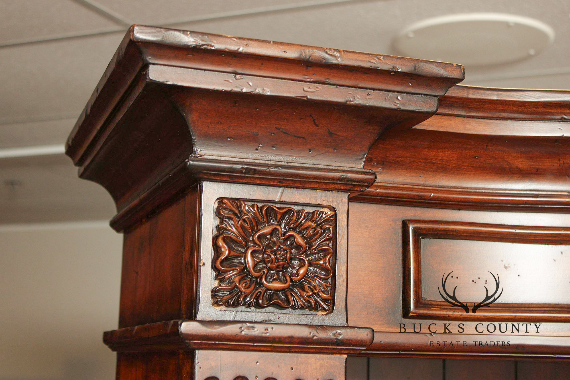 Large Traditional Lighted Double Bookcase