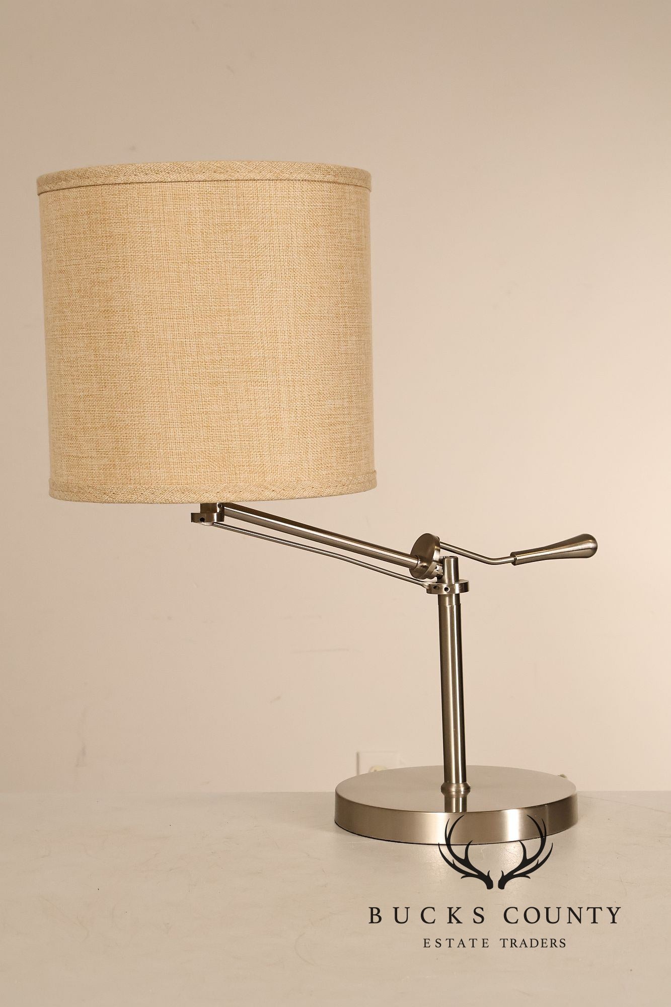 Contemporary Nickel Cantilever Table Lamp