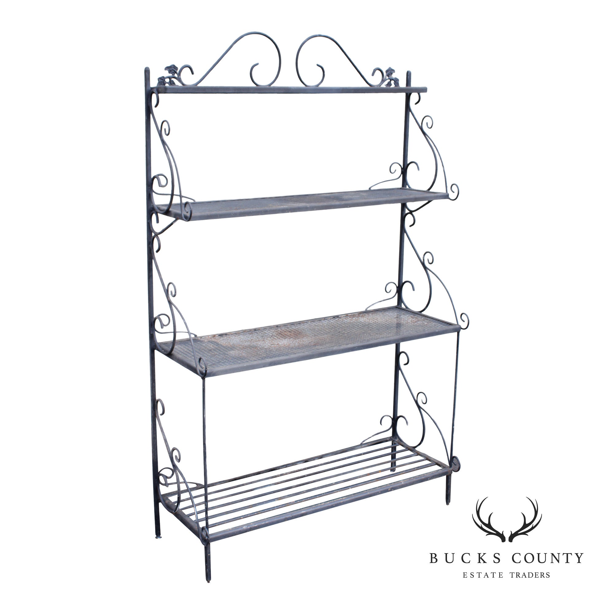 French Style Wrought Iron Three-Tier Outdoor Baker's Rack