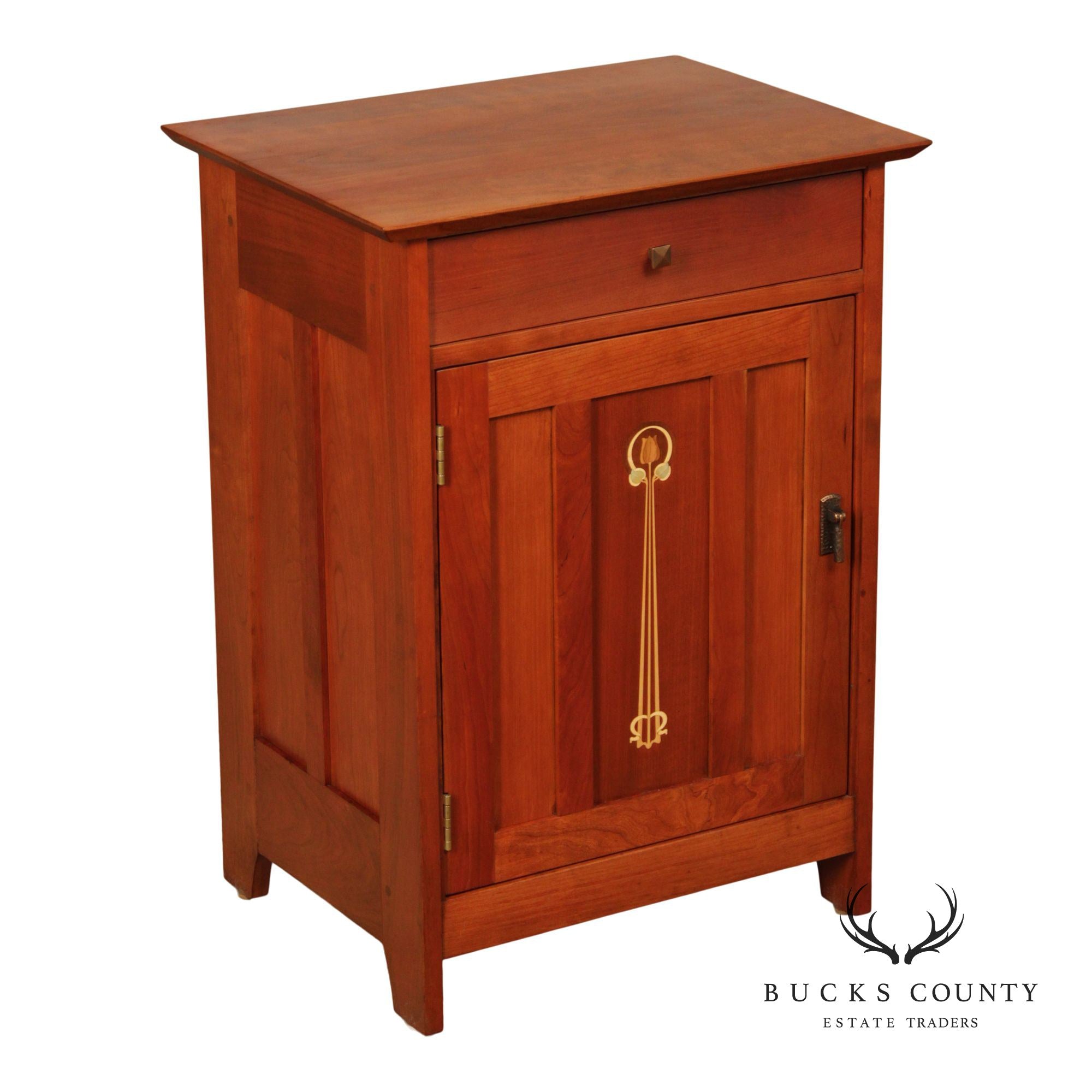 Stickley Collectors' Edition Inlaid Cherry Harvey Ellis Cabinet Nightstand