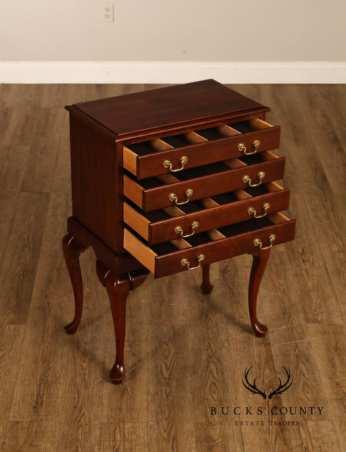 Chippendale Style Mahogany Four Drawer Silver Chest On Stand