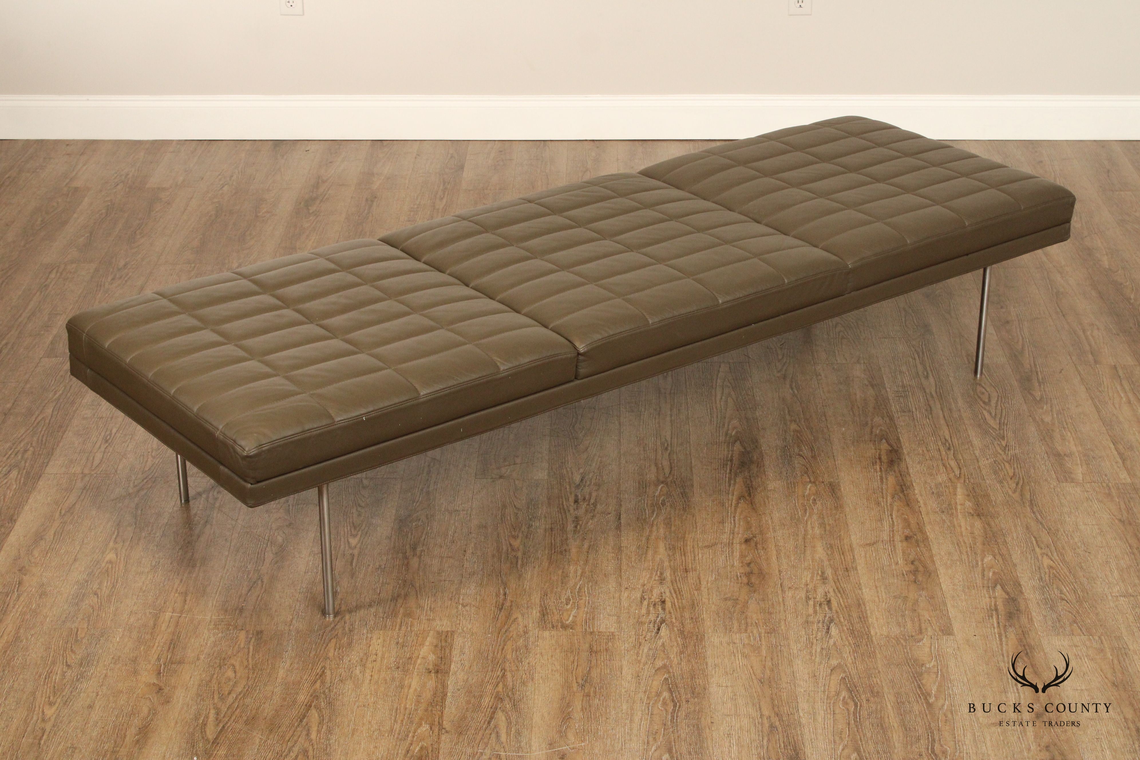 Geiger International Quilted Leather Museum Tuxedo Bench