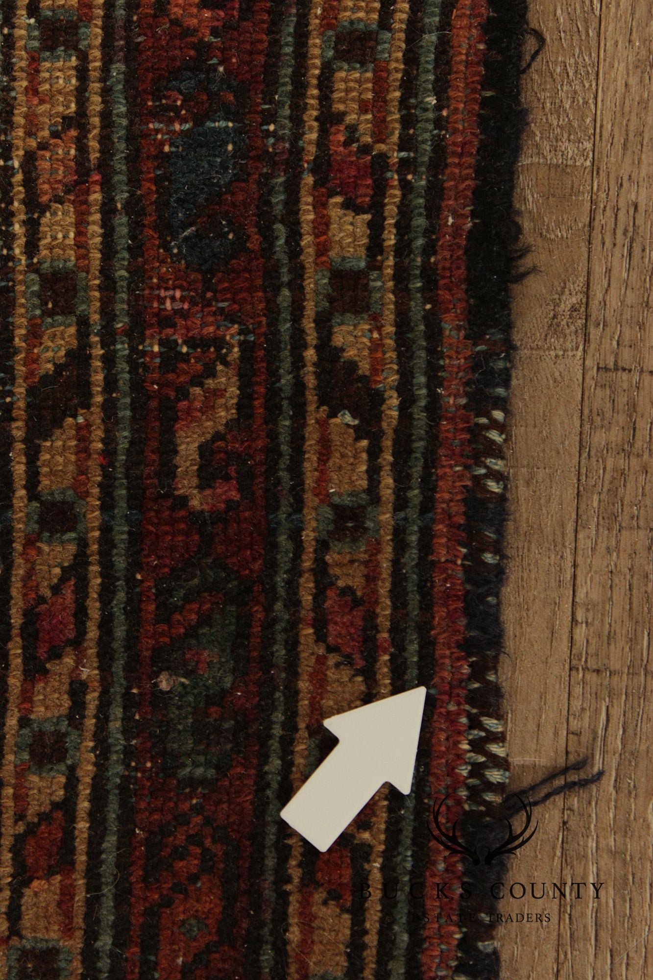 Persian Mahal Style Distressed Wool Scatter Rug