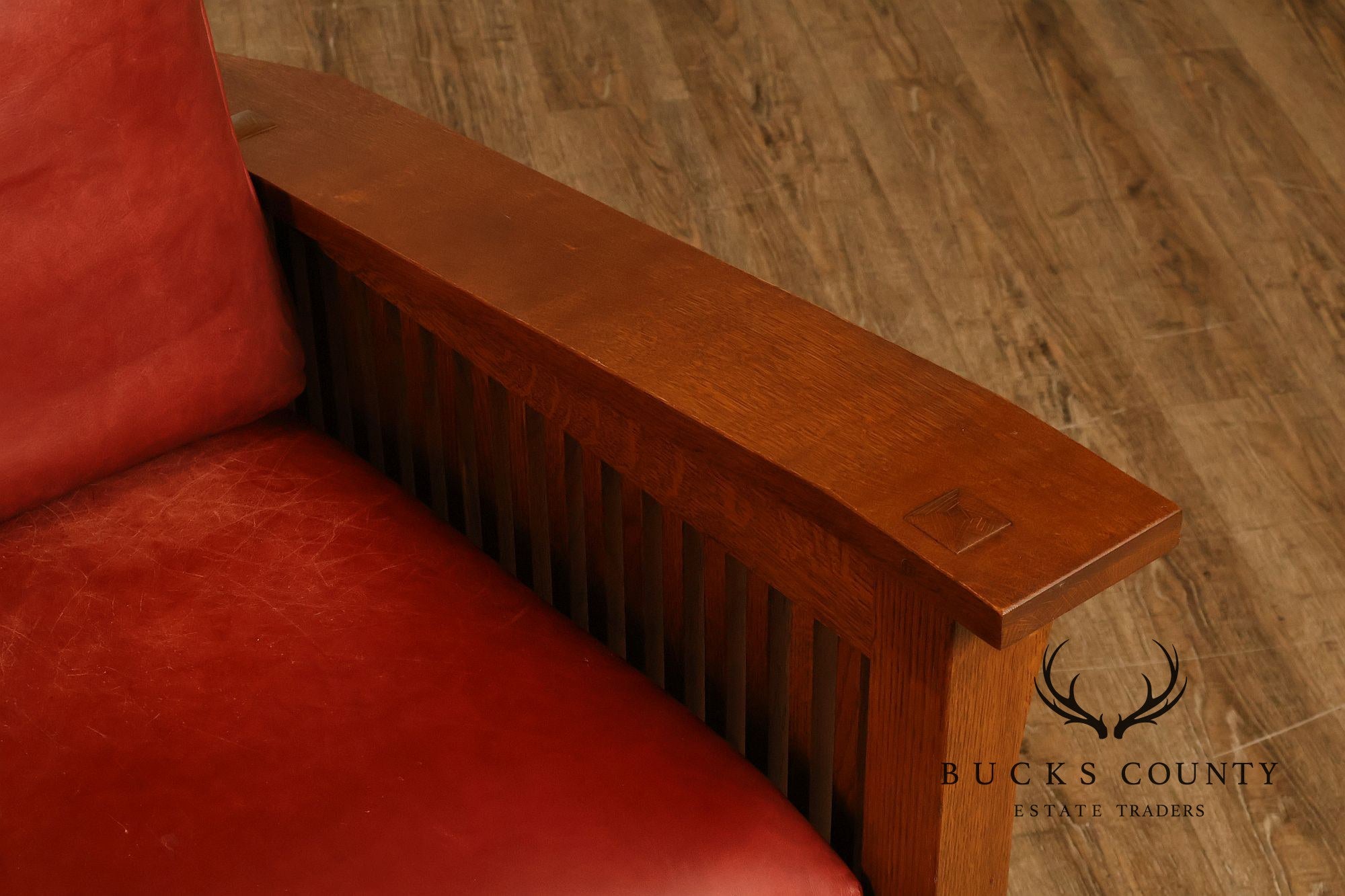 Stickley Mission Collection Pair Of Oak And Leather Morris Chairs