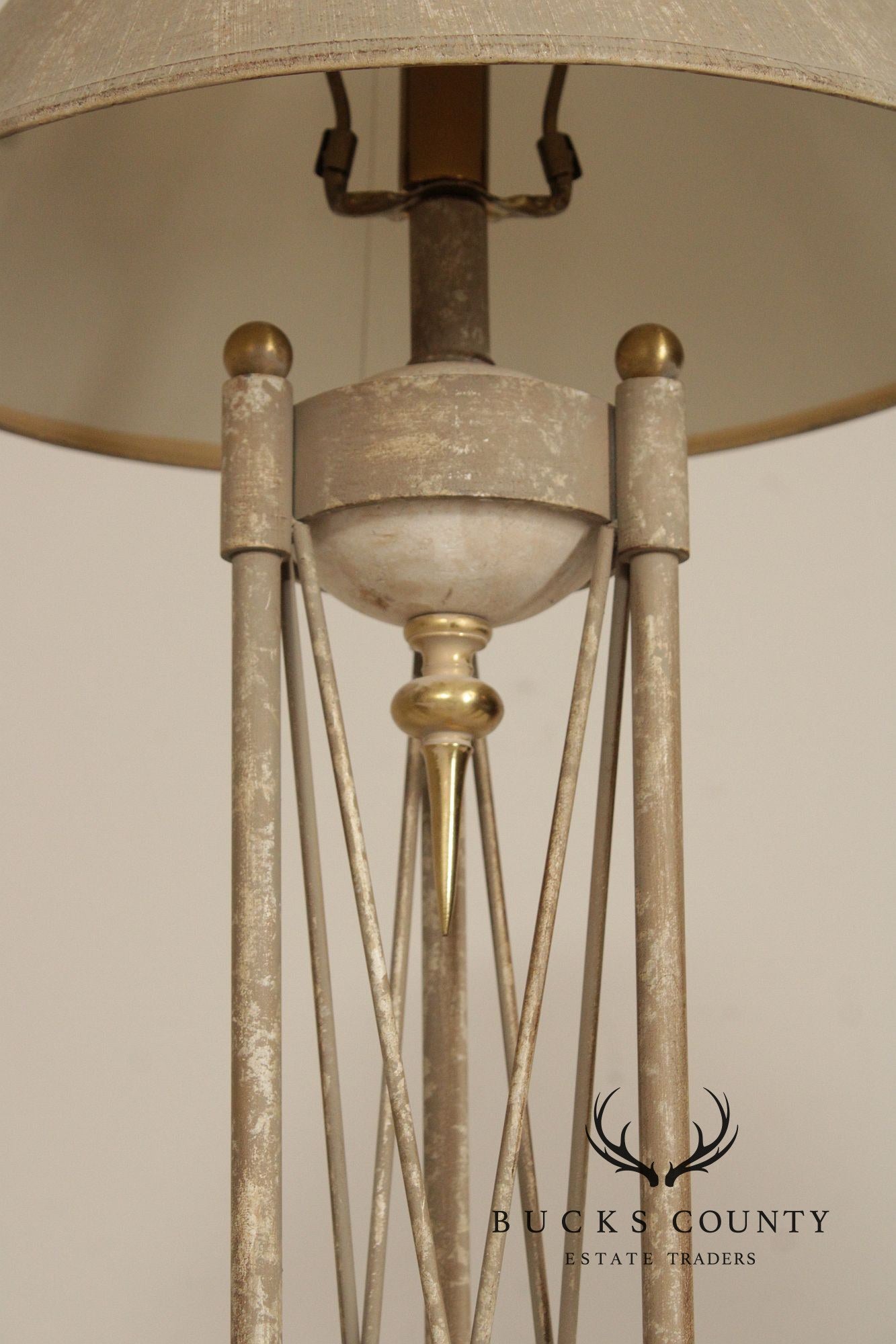 Neoclassical Style Pair of Travertine Table Lamps