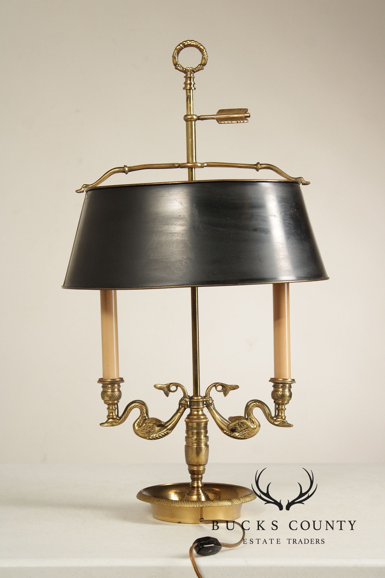 Vintage Brass Bouillotte Desk Lamp