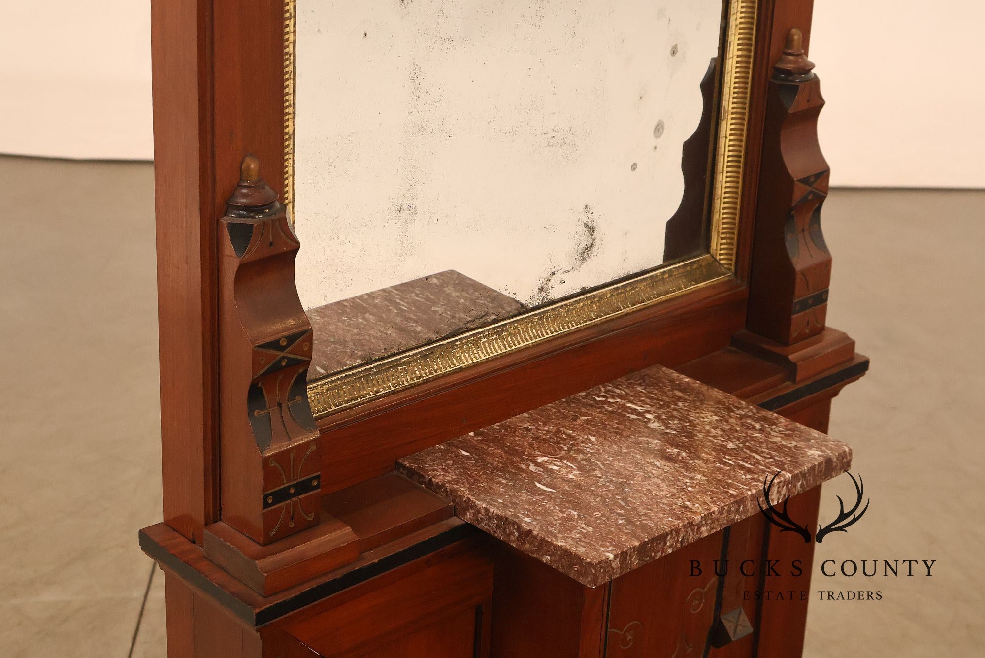 Victorian Eastlake Carved Wood Hall Tree