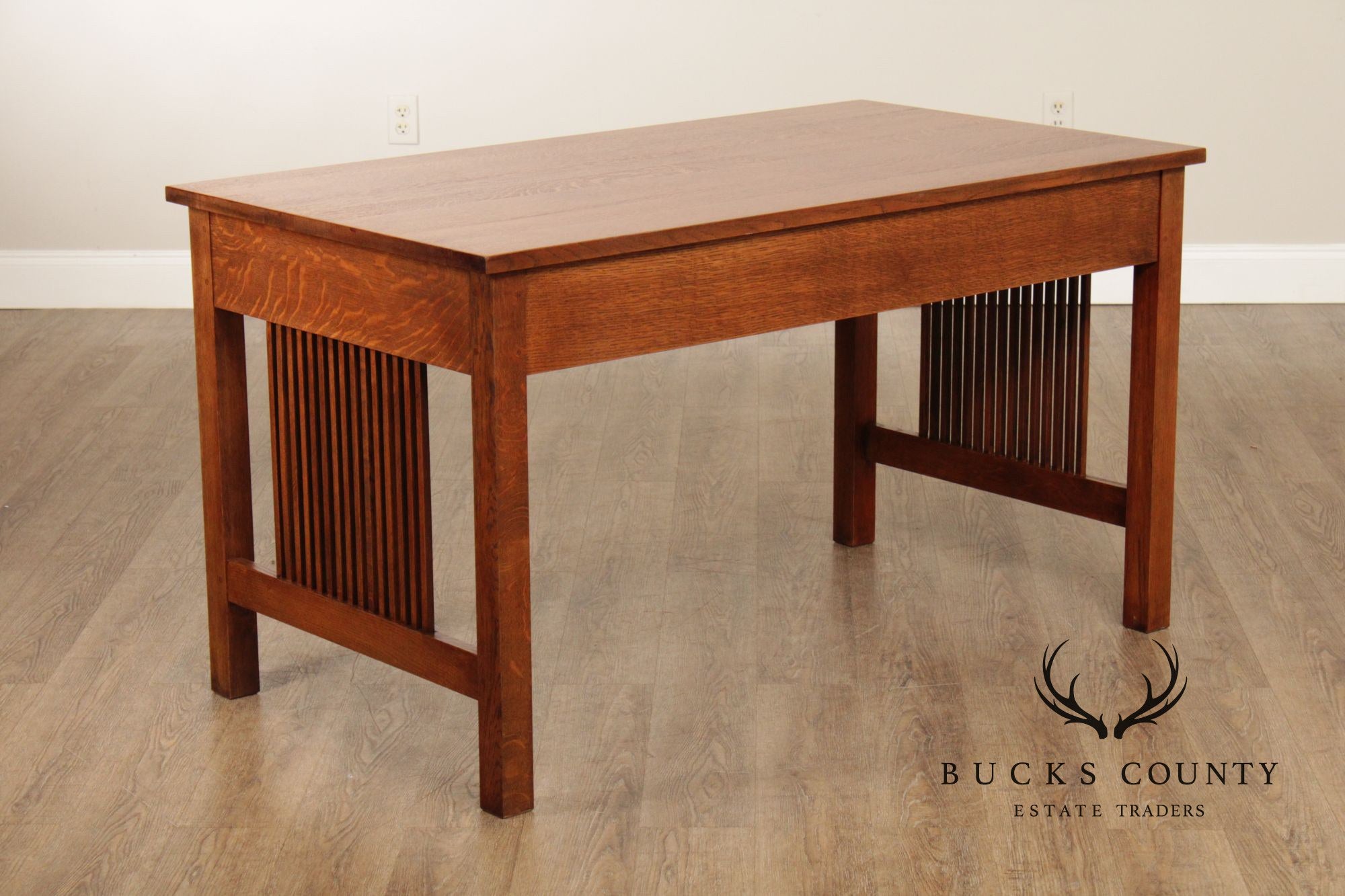 Stickley Mission Collection Oak Spindle Desk