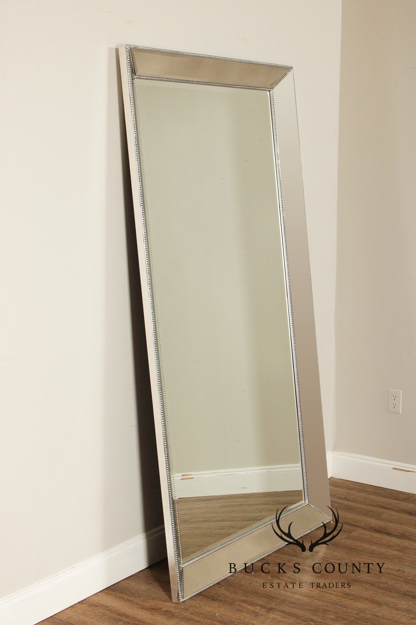 Hollywood Regency Oversized Beaded Floor Mirror