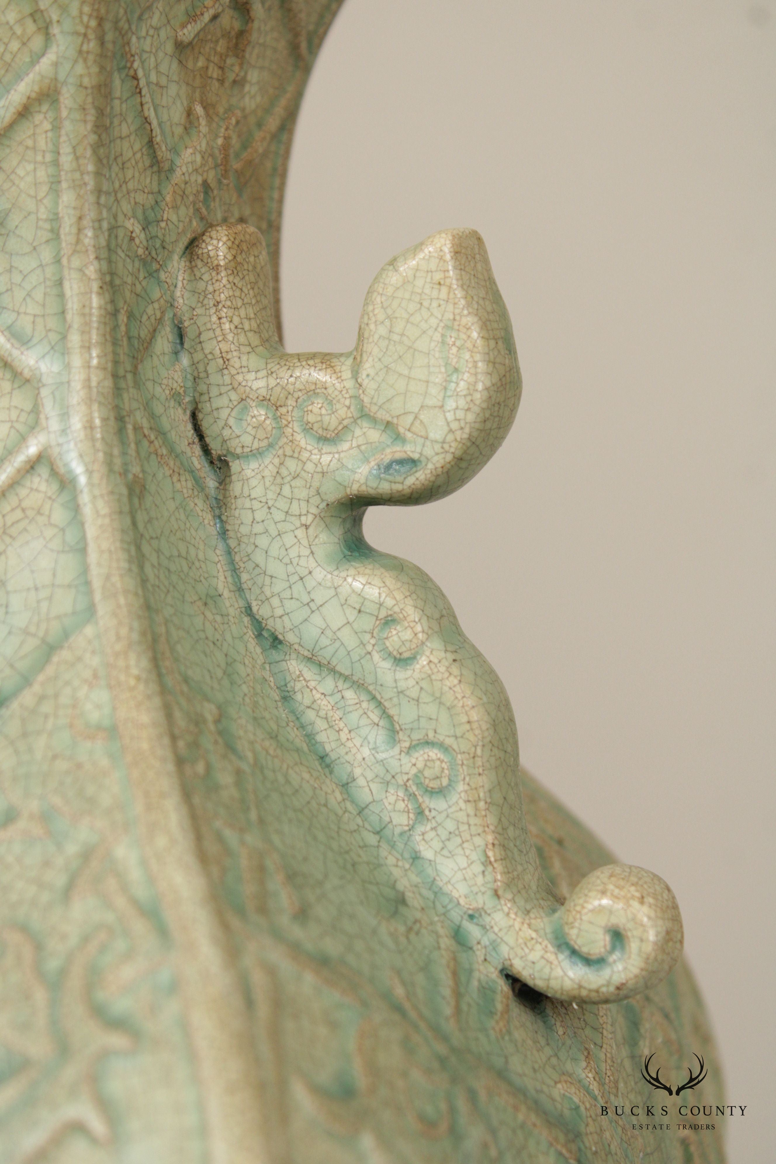Bradburn Gallery Asian Style Celadon Porcelain Table Lamp
