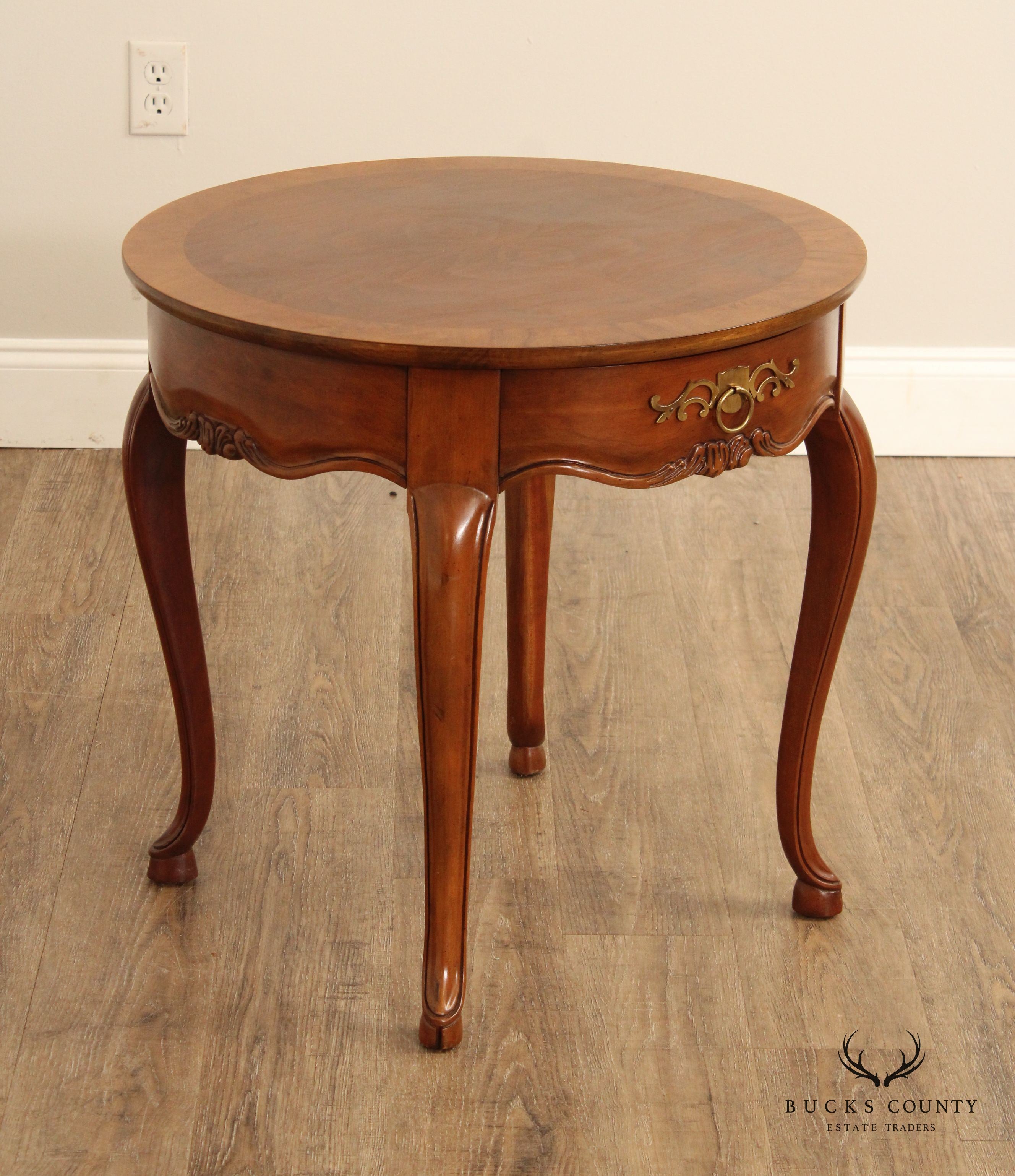 Baker Furniture French Country Style Walnut Side Table