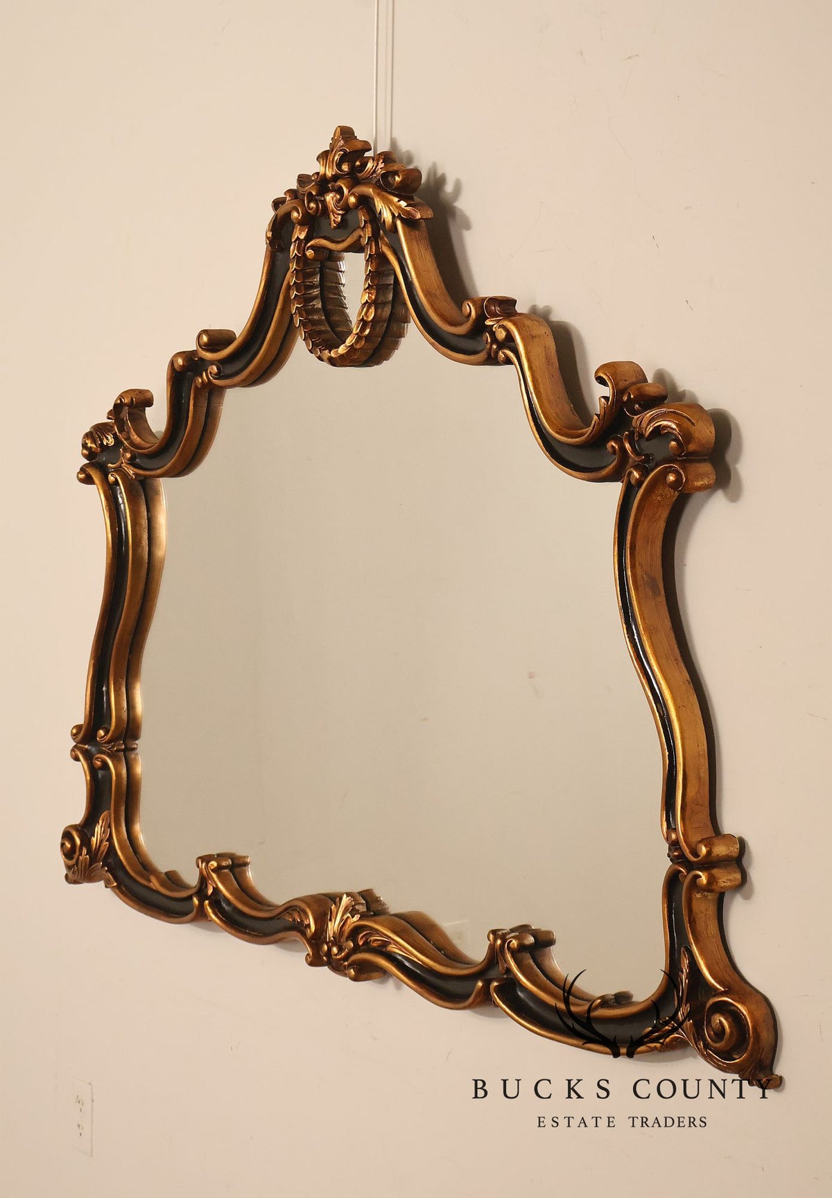 Rococo Style Large Carved Giltwood Wall Mirror