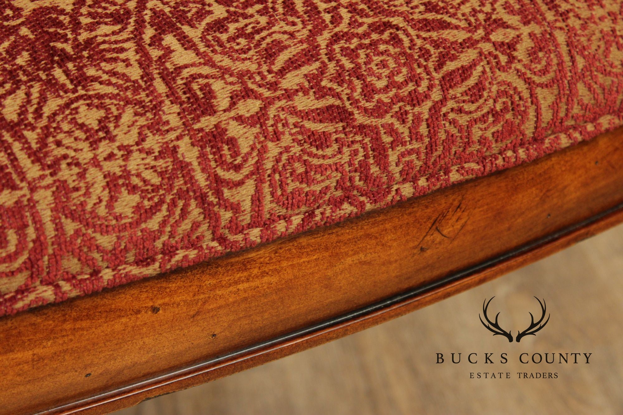 Ethan Allen 'Townhouse' Set of Six Carved Frame Upholstered Dining Chairs