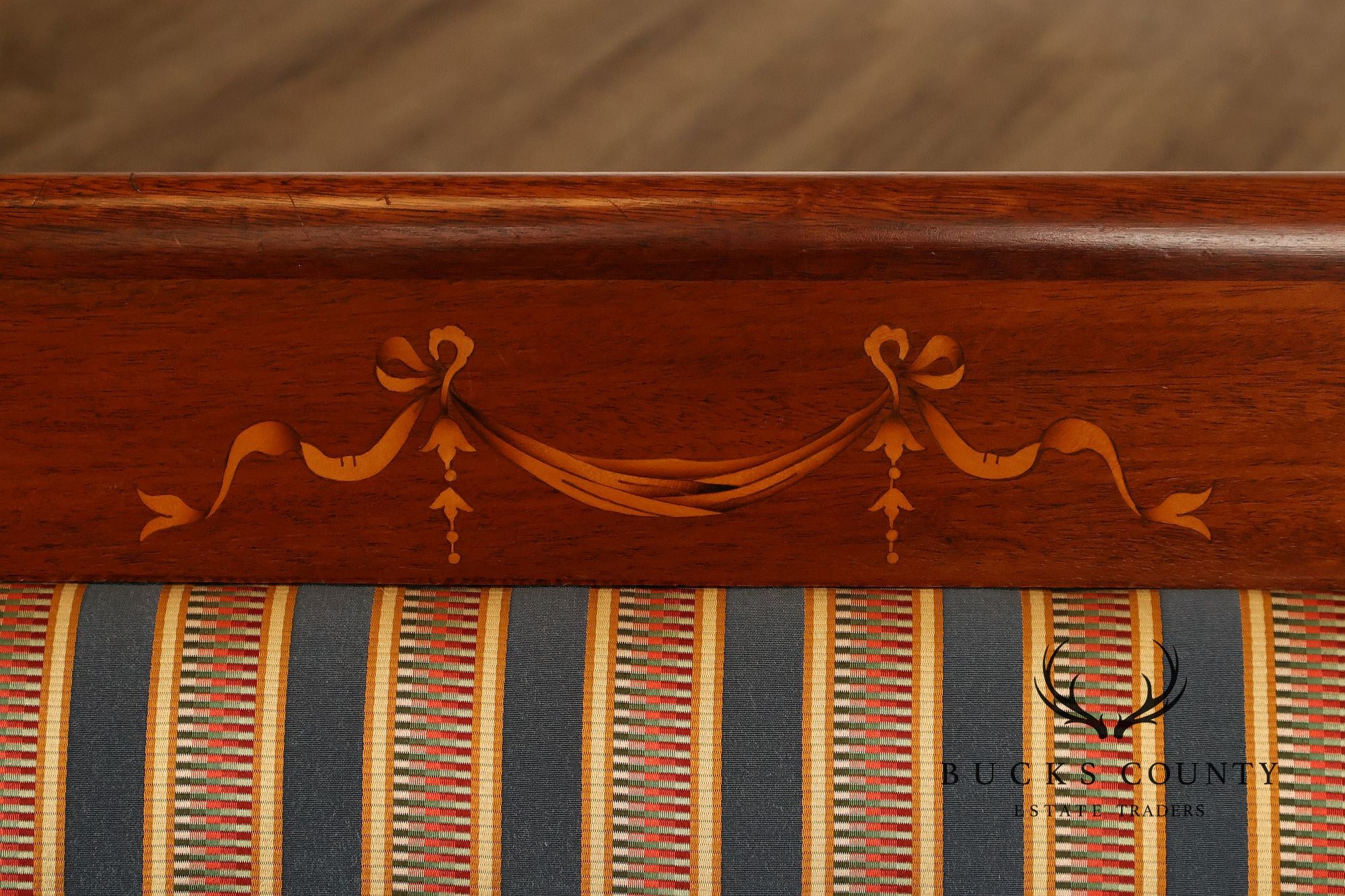 Sheraton Style Vintage Inlaid Mahogany Armchair