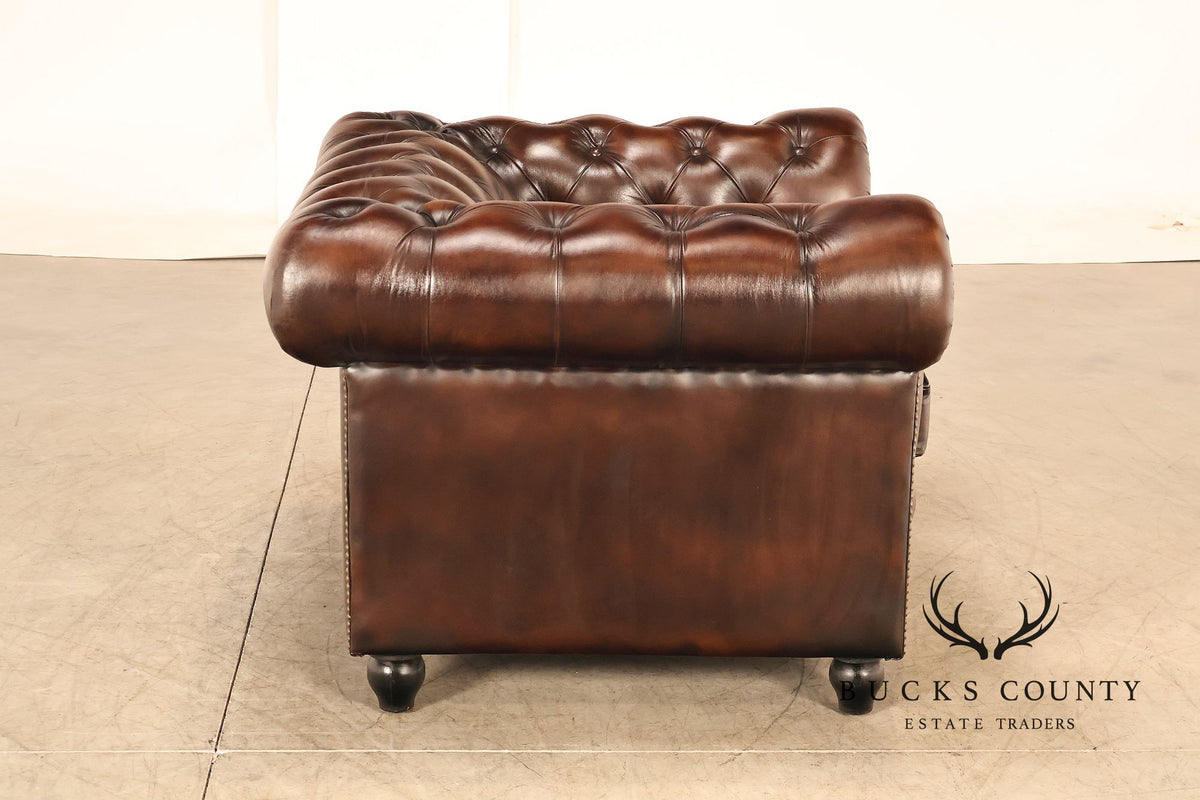 Distressed Brown Single Seater Cushion Chesterfield