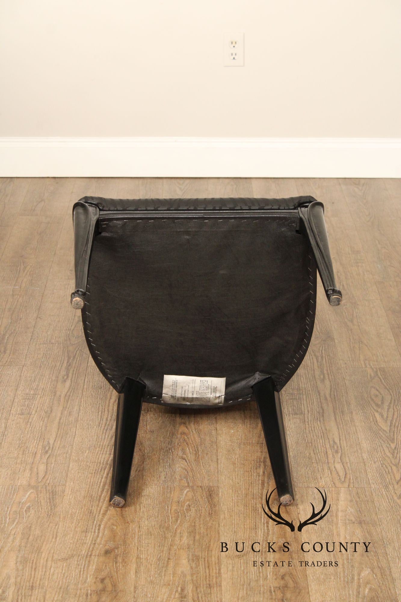 Italian Art Deco Style Set of Eight Ebonized Dining Chairs