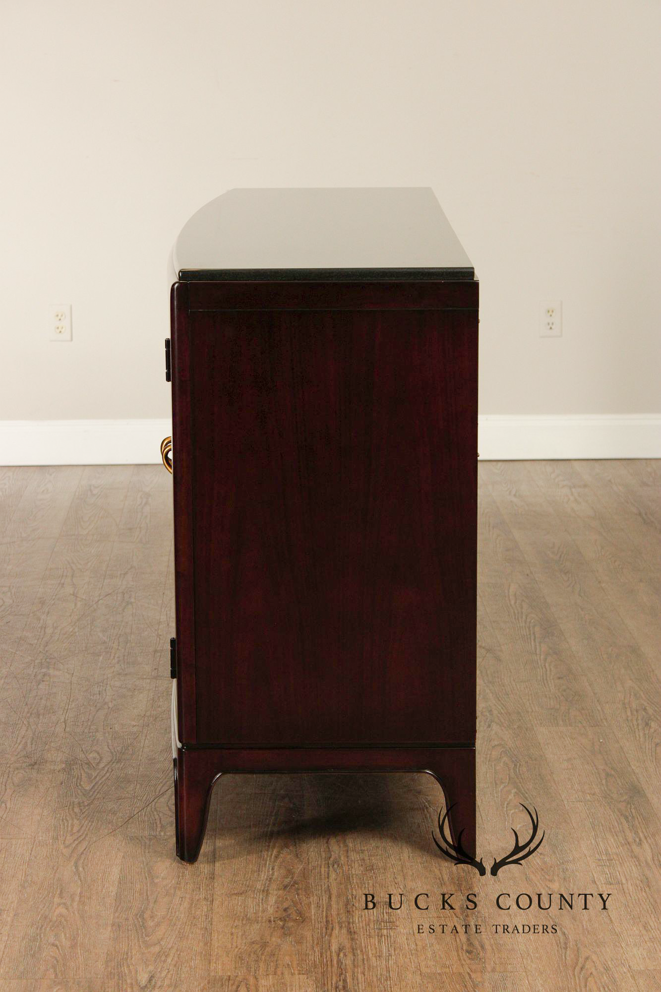 Thomasville Modern Art Deco Style Granite Top Buffet Sideboard