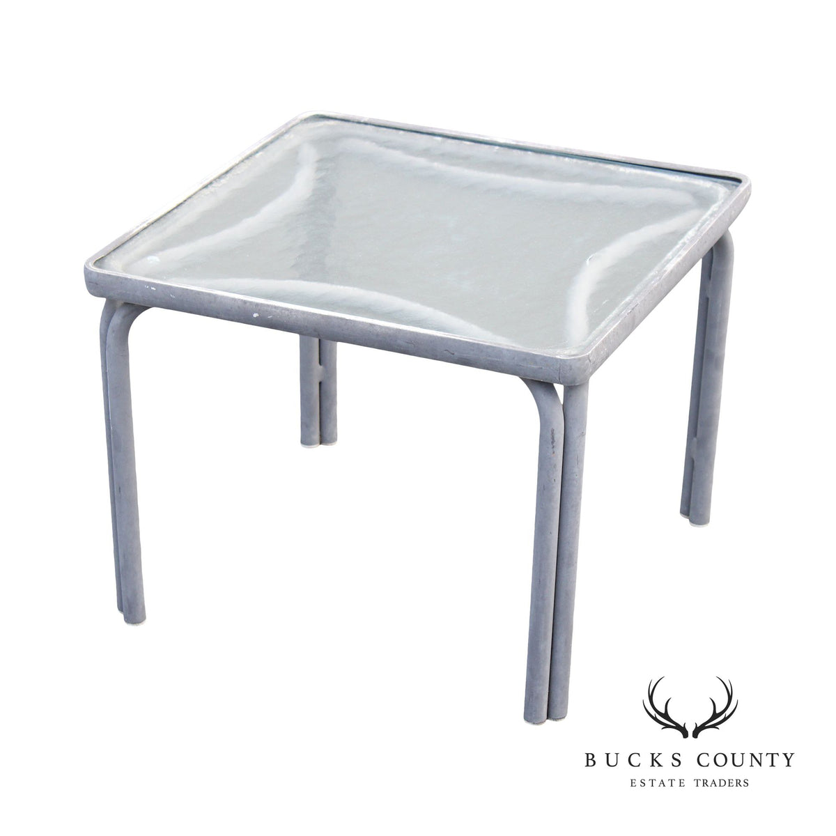 Brown Jordan Glass Top Aluminum Outdoor Side Table