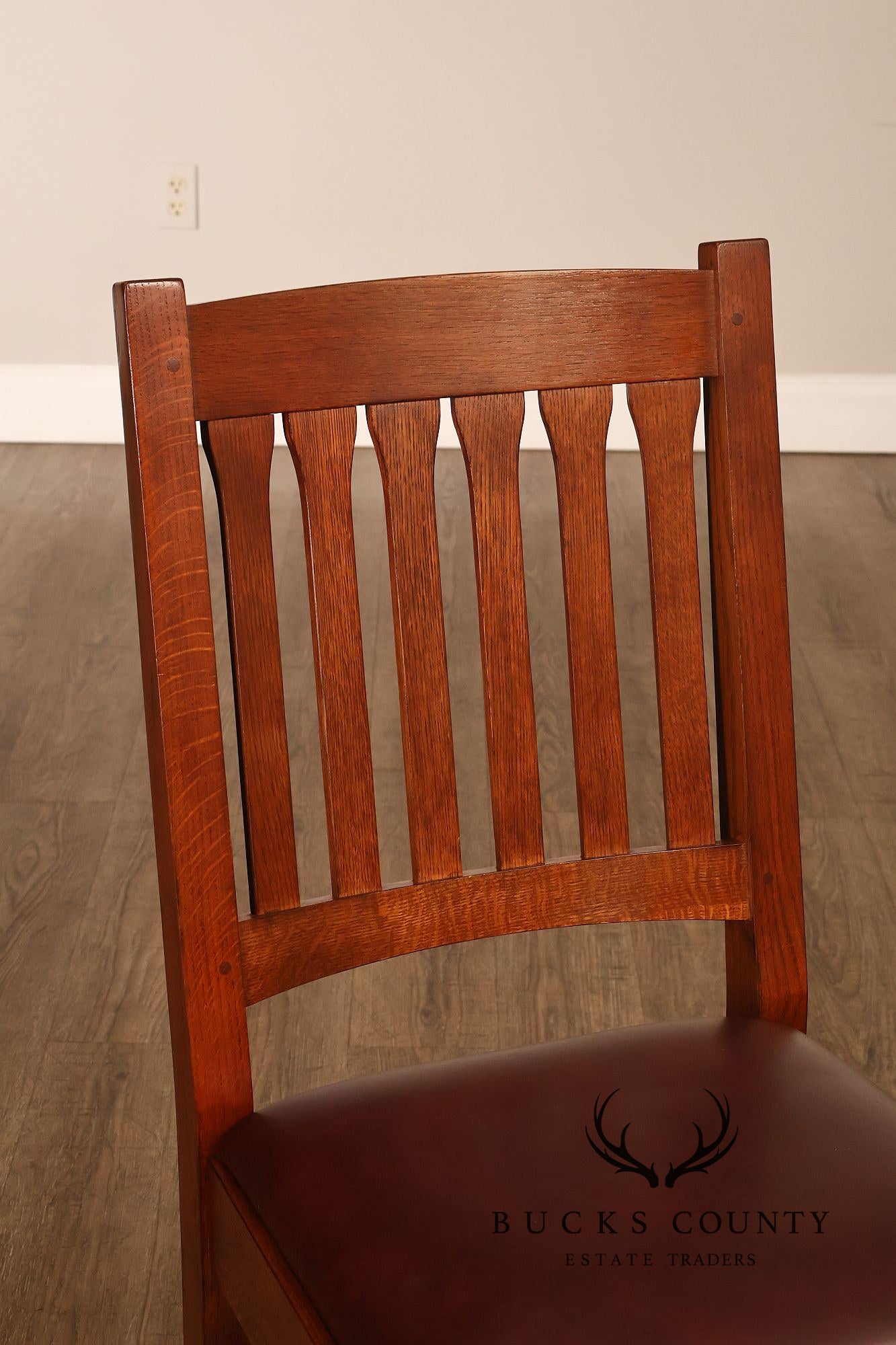 Stickley Mission Collection Set Of Four Oak Dining Side Chairs