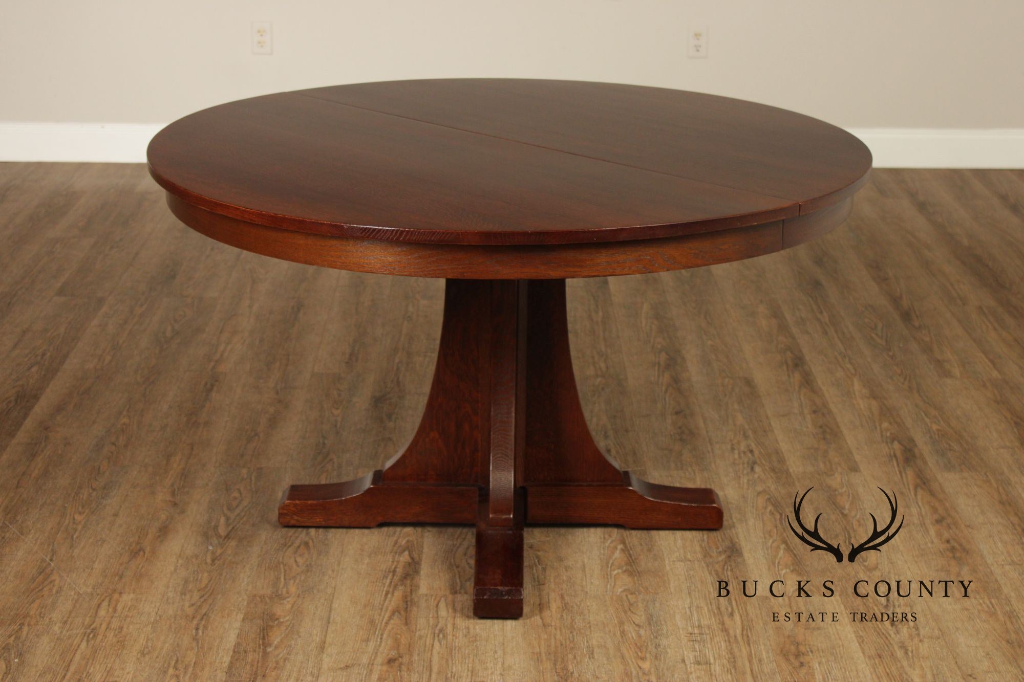 Stickley Mission Style Oak Pedestal Dining Table