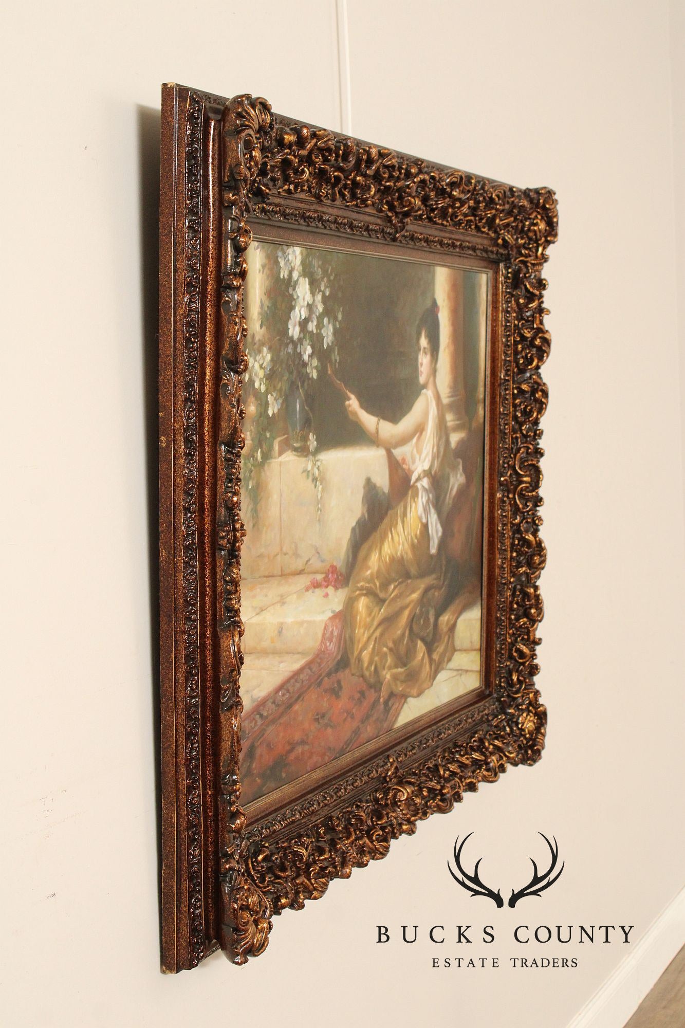 After Conrad Kiesel Salon Painting, 'The Mandolin Player'