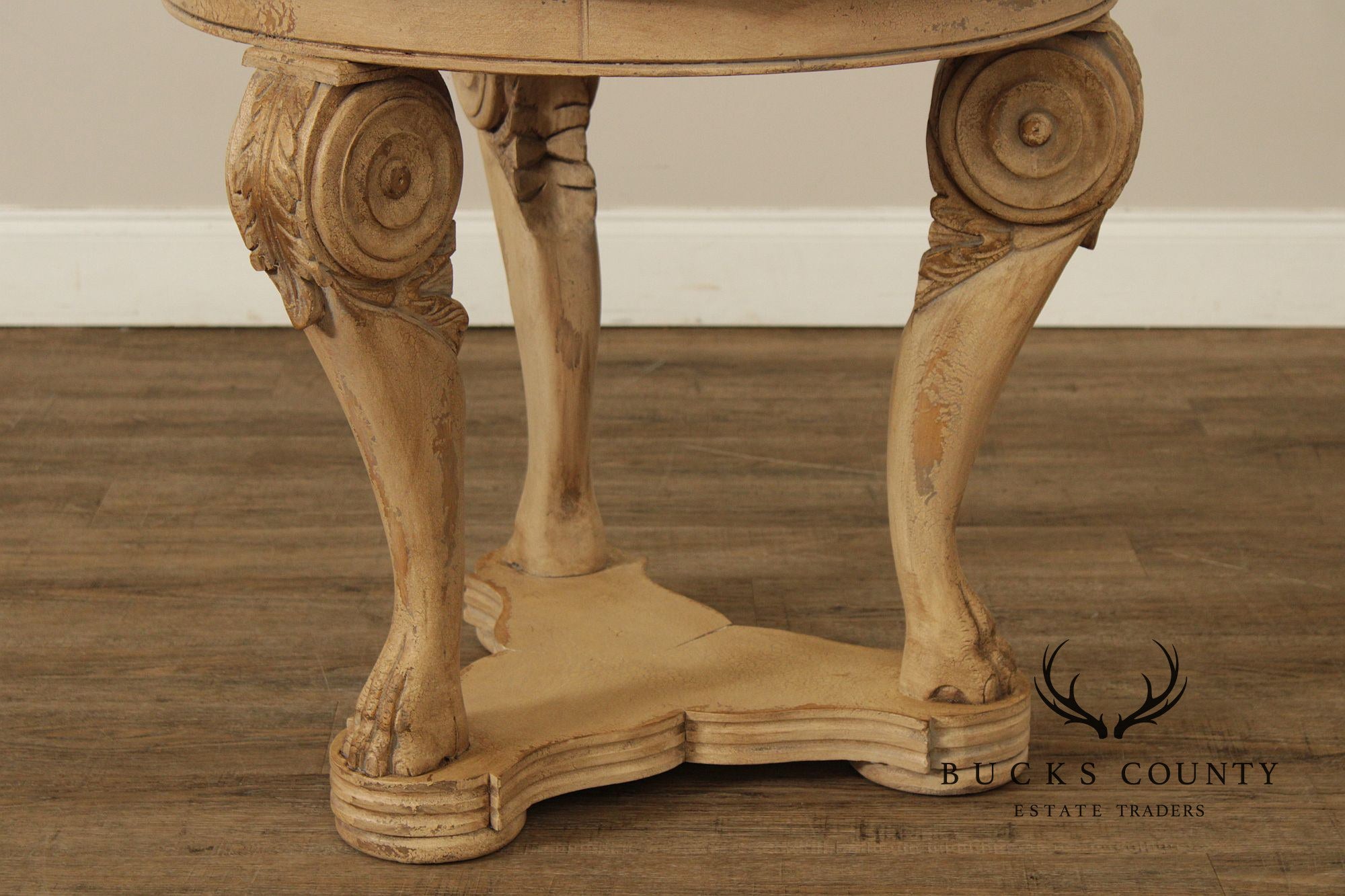 Italian Neoclassical Style Round Marble Top Side Table