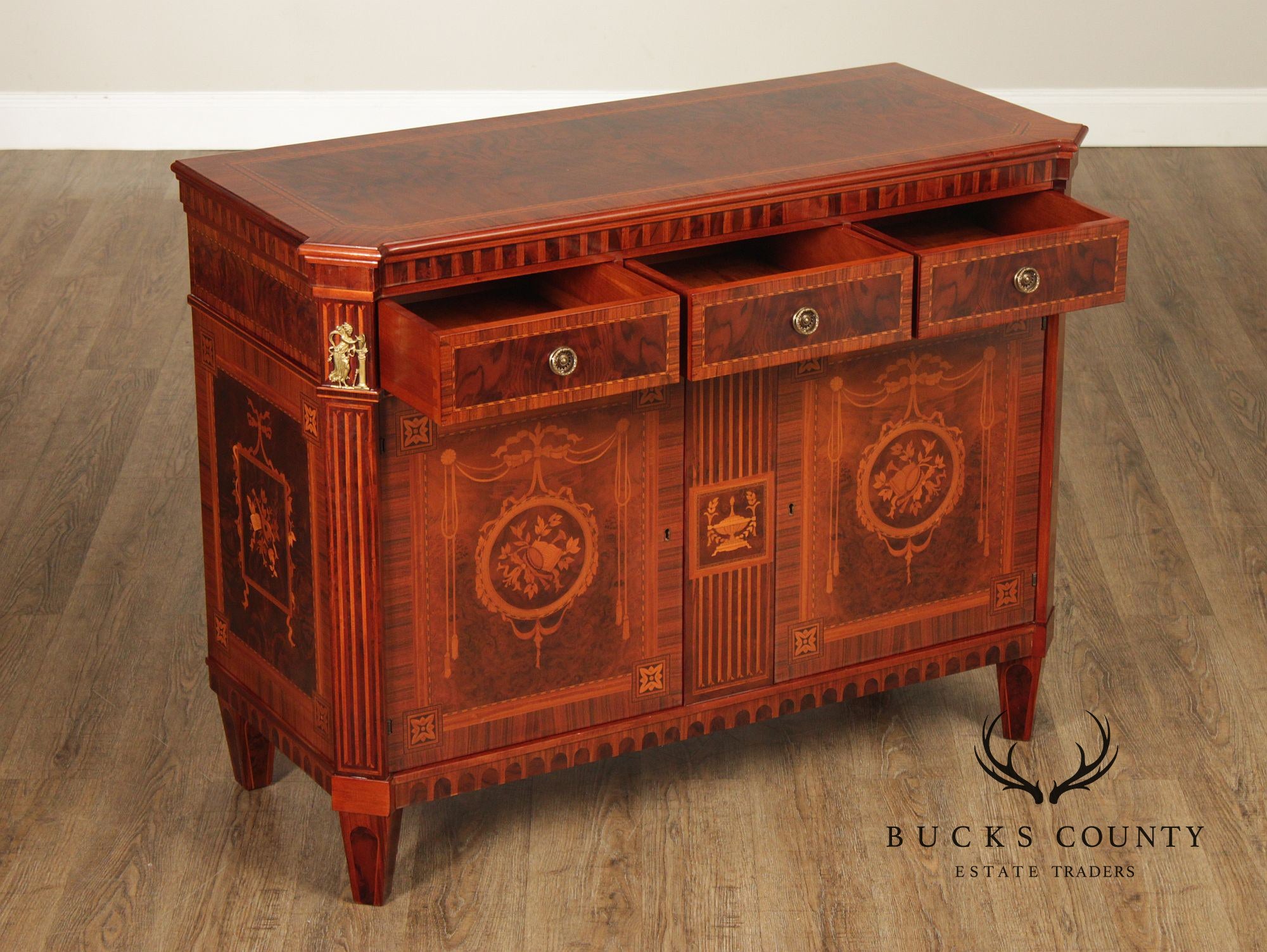Italian Neoclassical Style Marquetry Inlaid Server