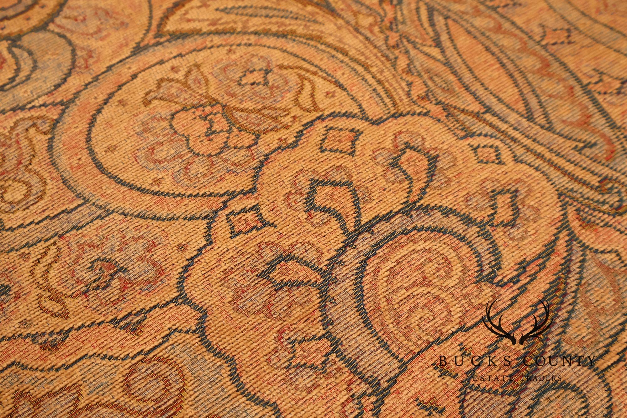 Kravet Paisley Upholstered Rolled Arm Sofa