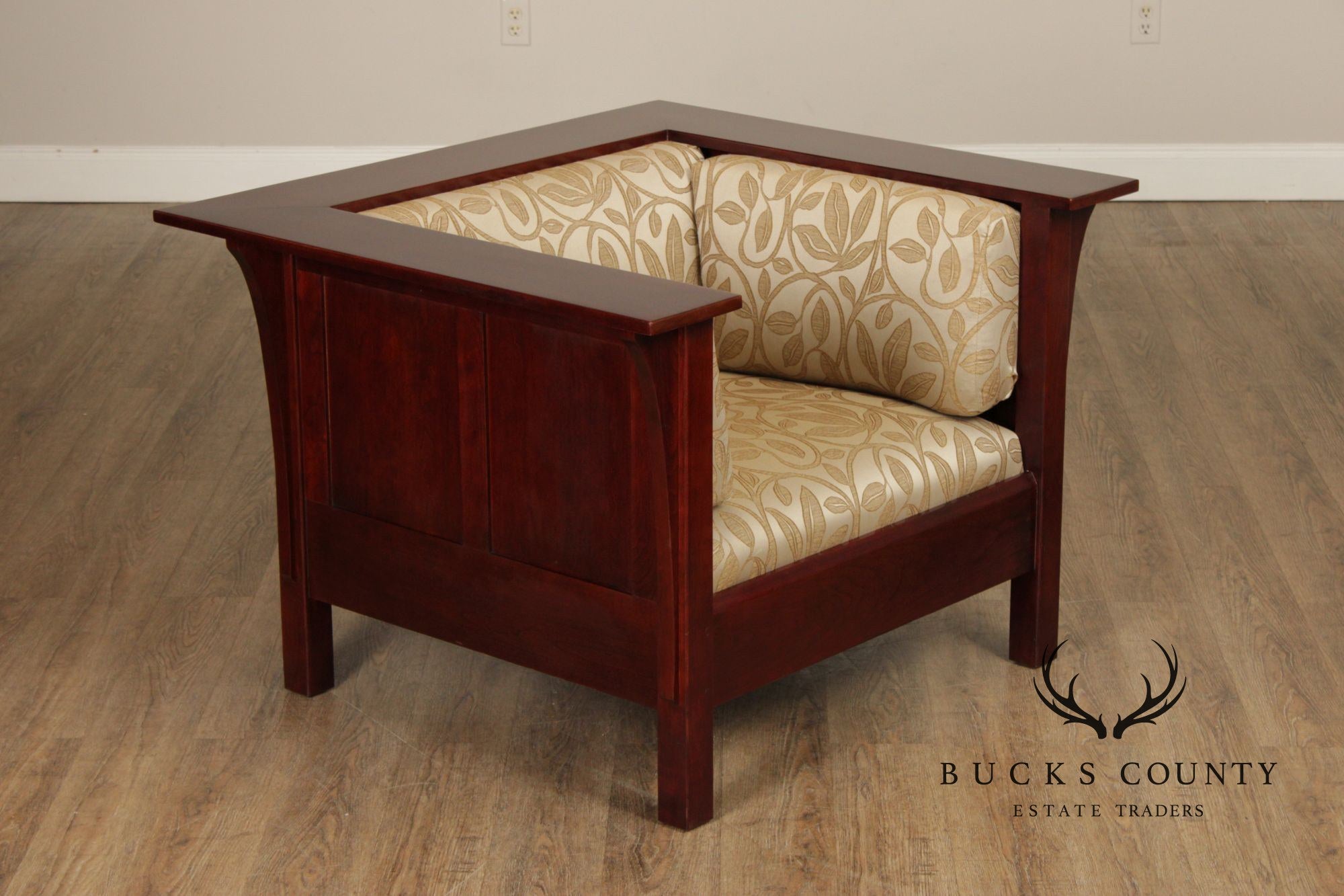 Stickley Mission Collection Cherry Pair Of Prairie Armchairs
