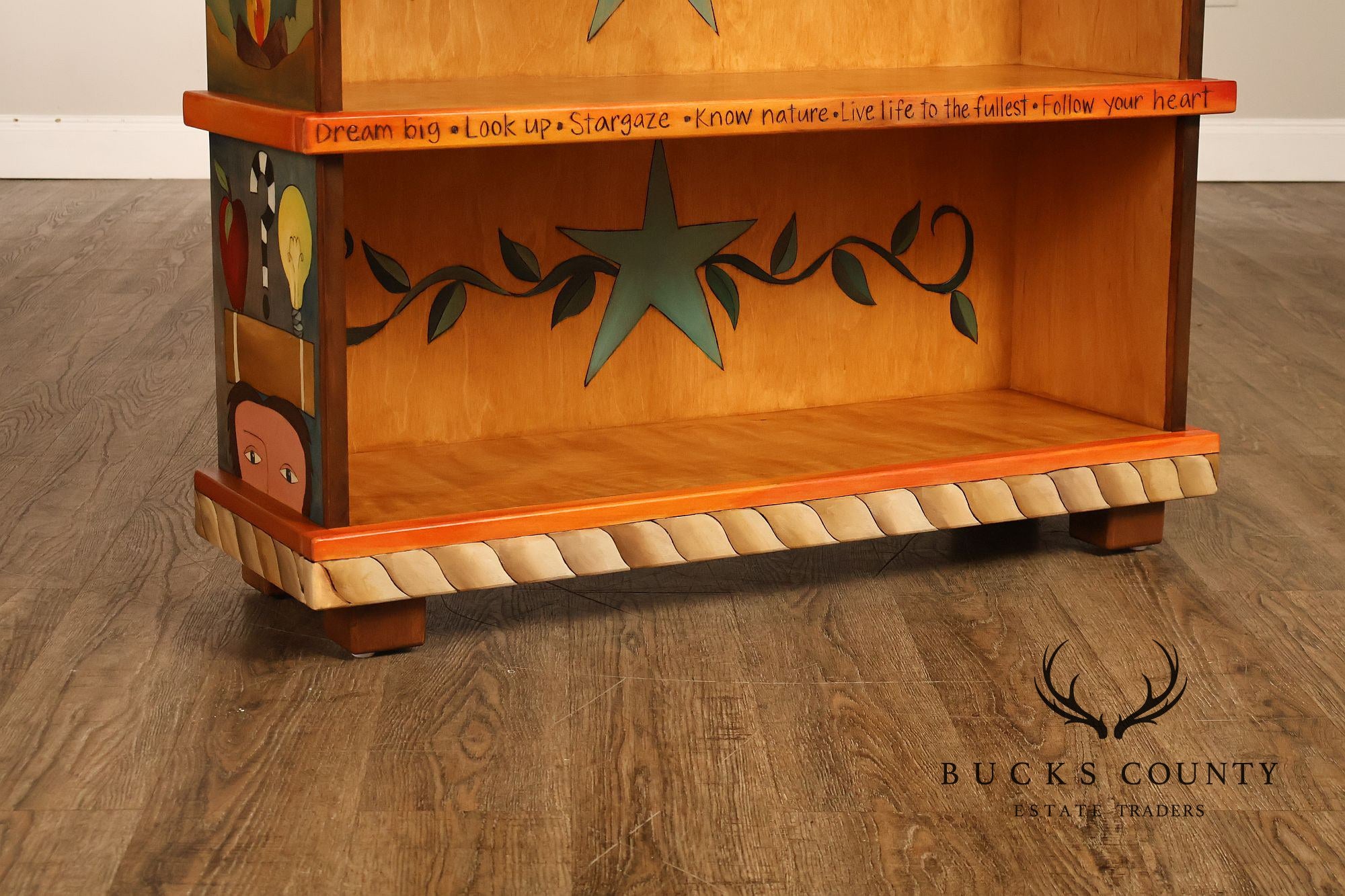 Sticks Artisan Hand Painted Open Bookcase