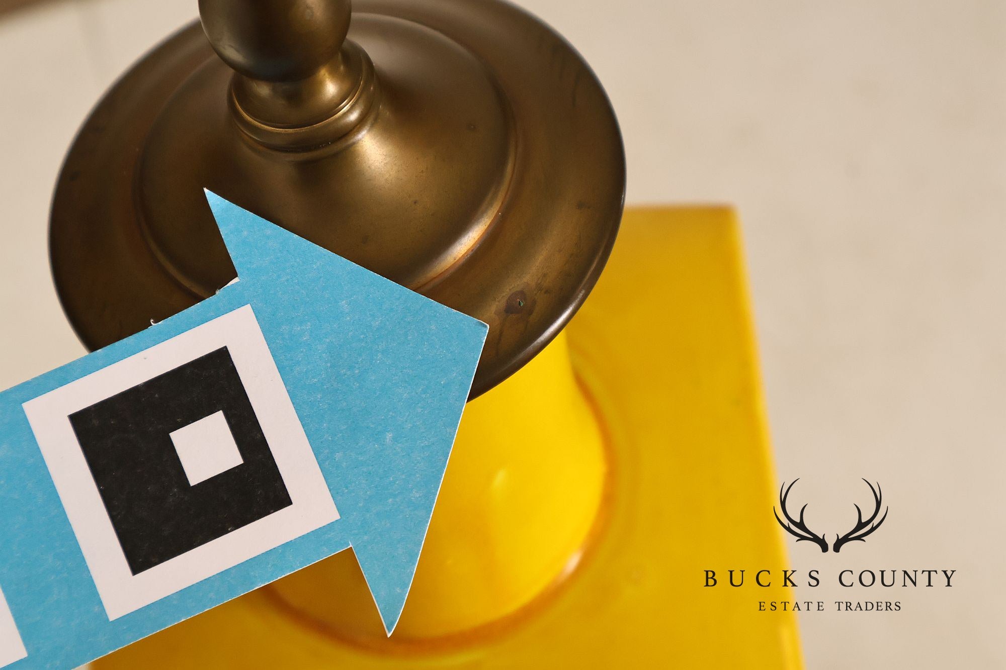 Mid Century Modern Yellow Glazed Ceramic Table Lamp
