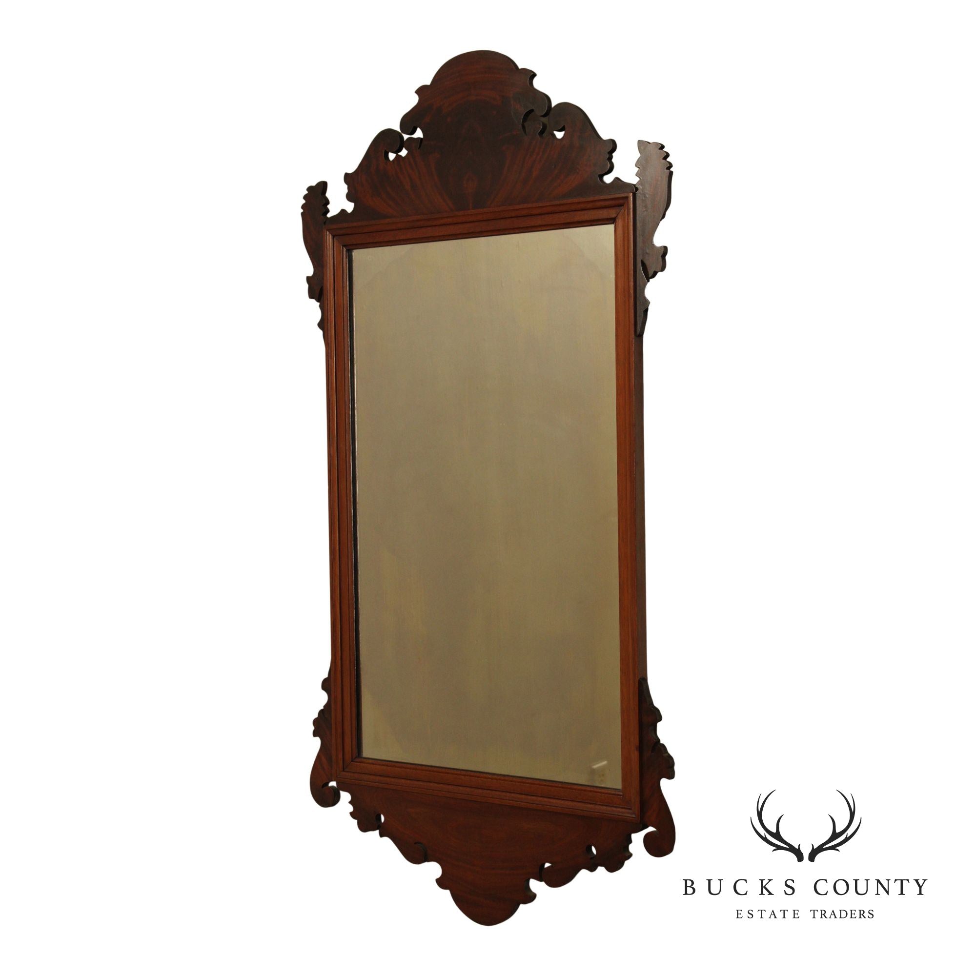 Chippendale Style Custom Quality Mahogany Wall Mirror