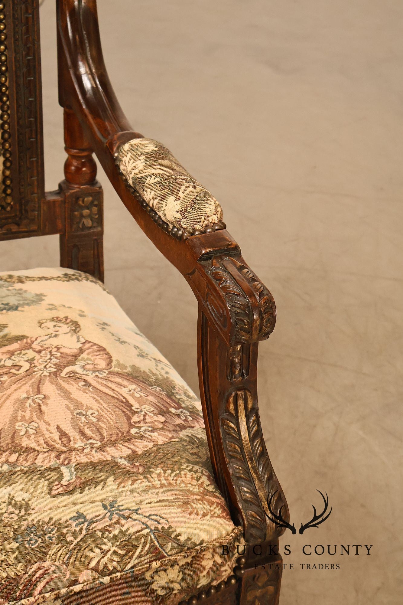 Italian Louis XVI Style Carved Throne Chair