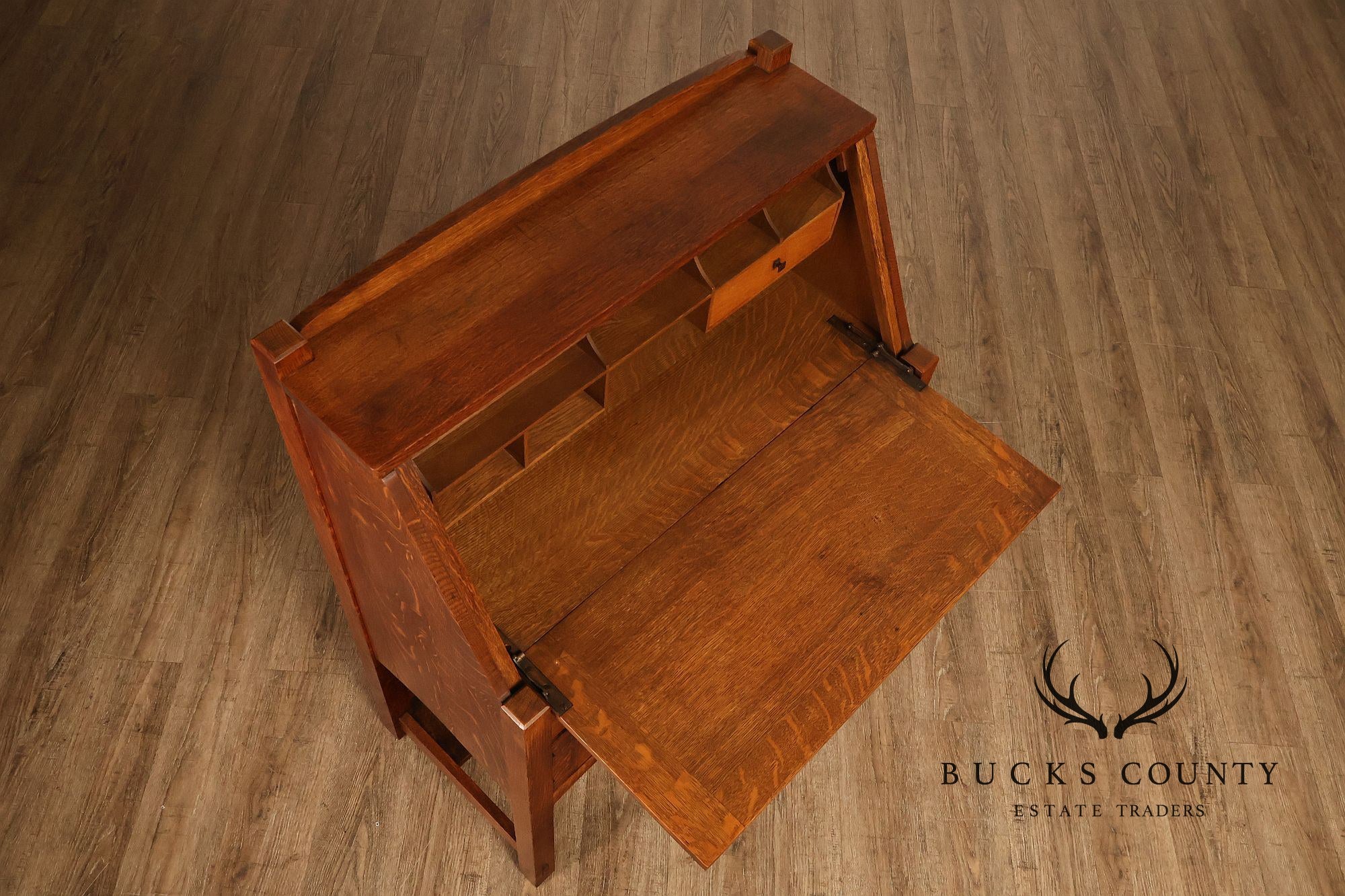Limbert Arts And Crafts Antique Oak Slant Drop Front Writing Desk
