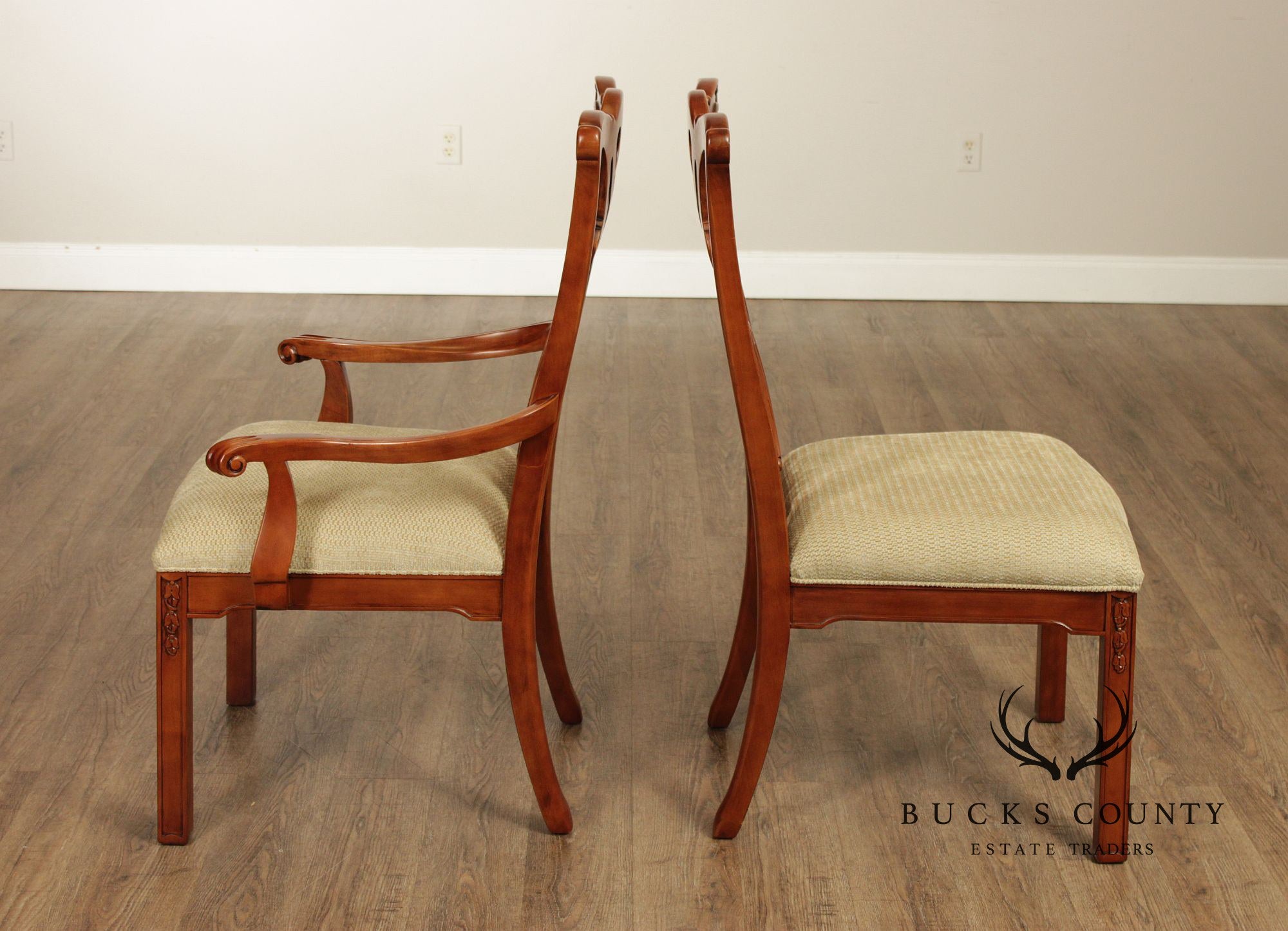 Harden Chippendale Style Set of Six Cherry Dining Chairs