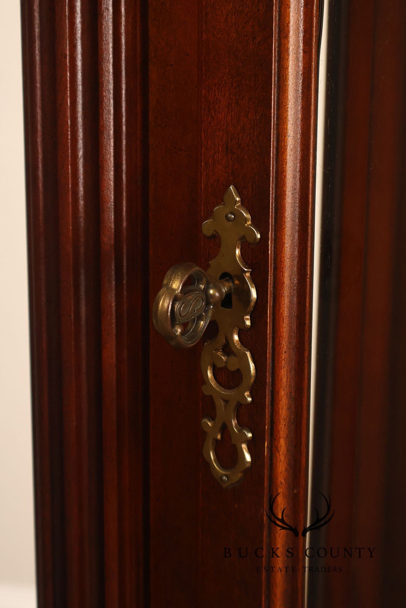 Sligh Mahogany Grandfather Clock With Moon Dial And Triple Chime Movement