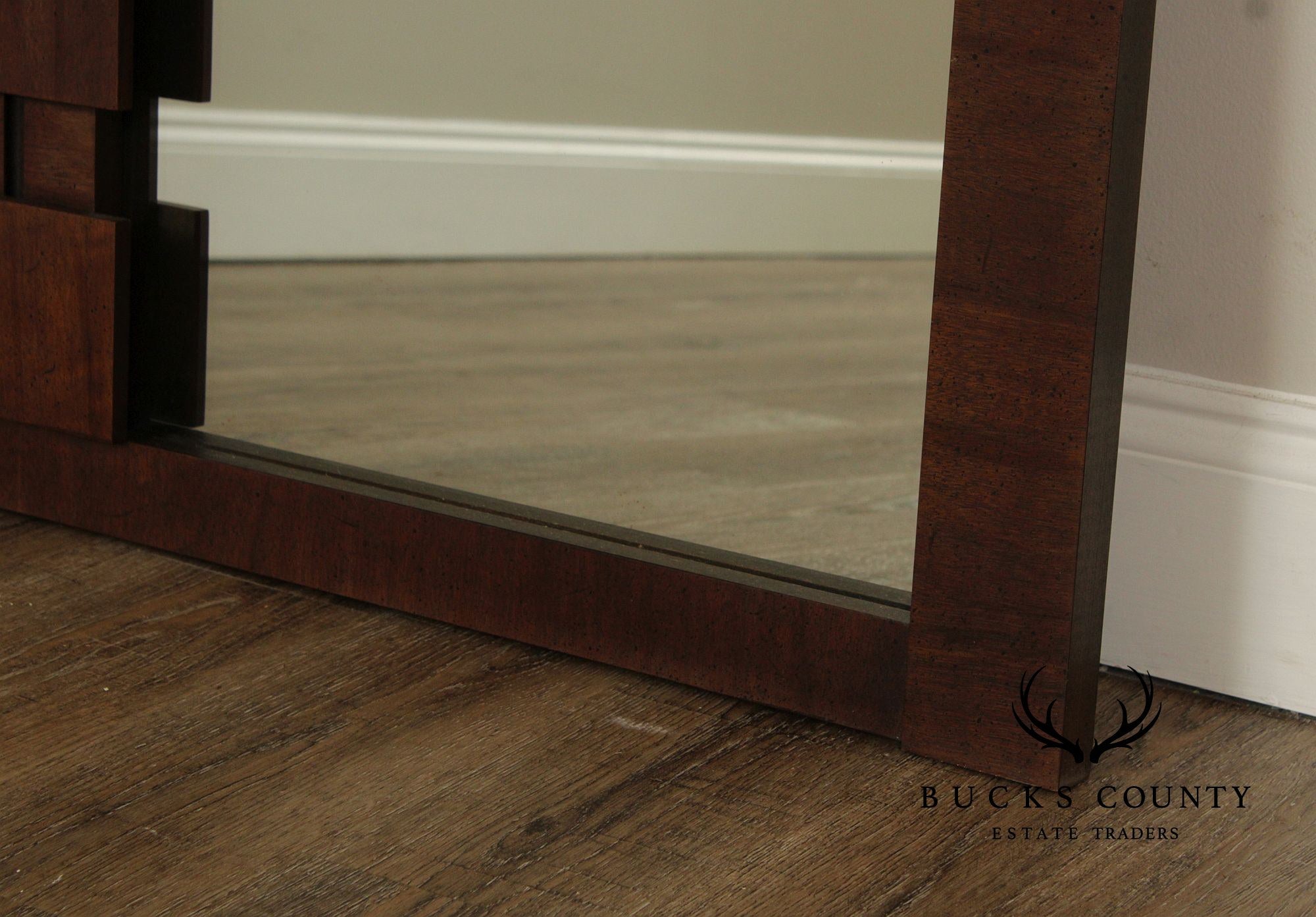 Lane 'Staccato' Brutalist Walnut Wall Mirror