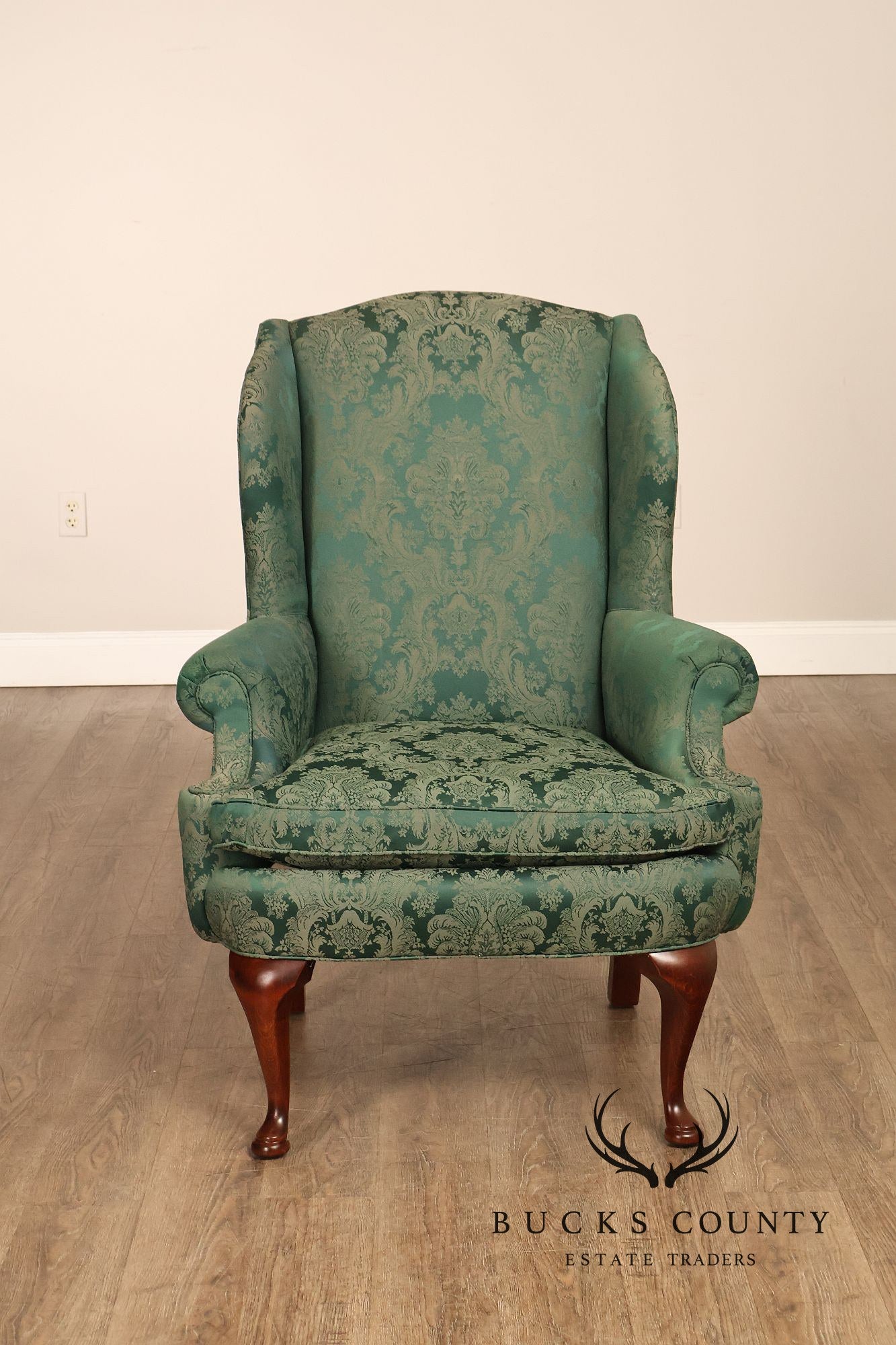 Highland House Queen Anne Style Pair Of Wingback Chairs