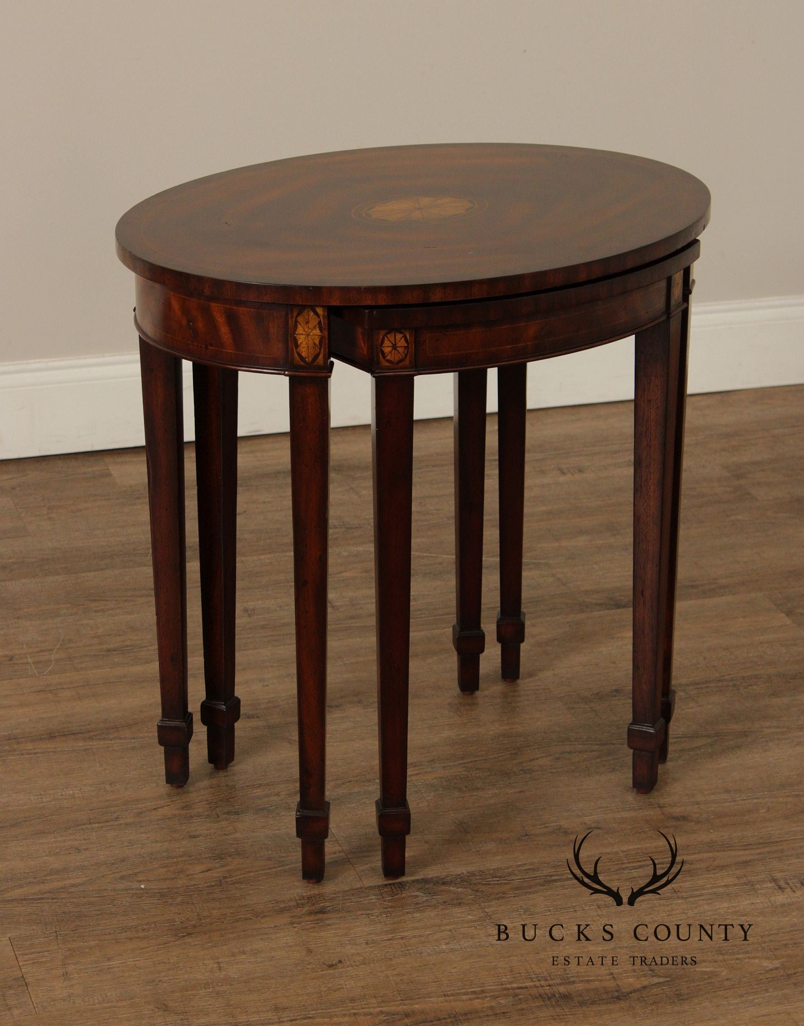 Maitland Smith Federal Style Pair of Mahogany Nesting Tables