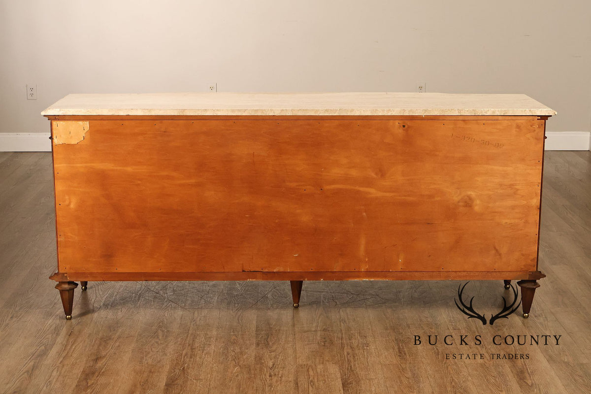 Italian Neoclassical Style Travertine Top Chest of Drawers