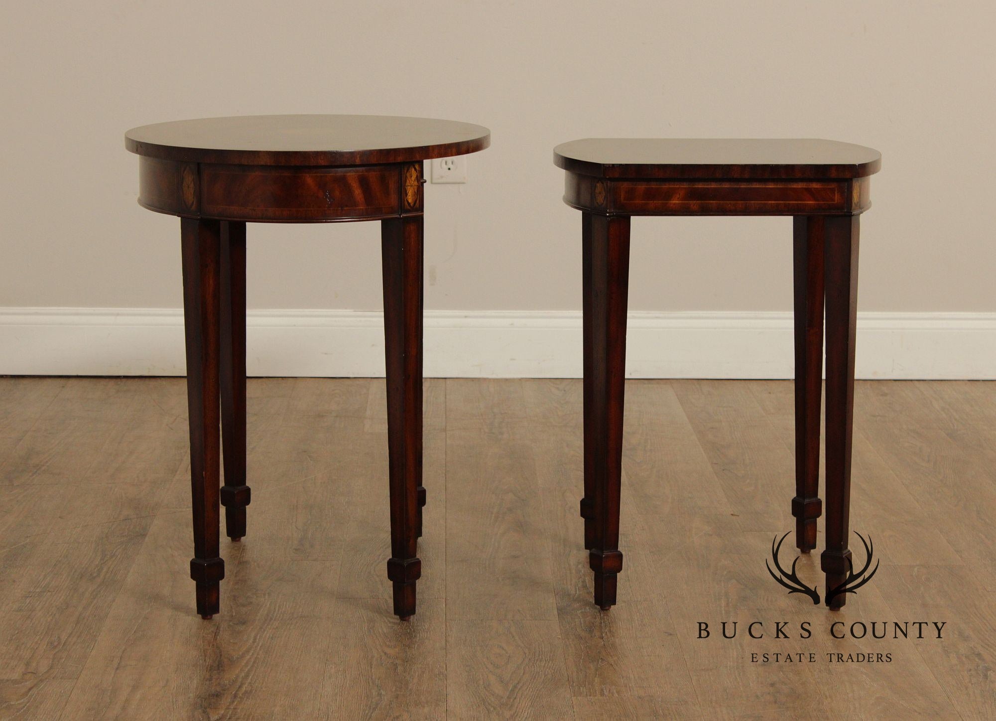 Maitland Smith Federal Style Pair of Mahogany Nesting Tables
