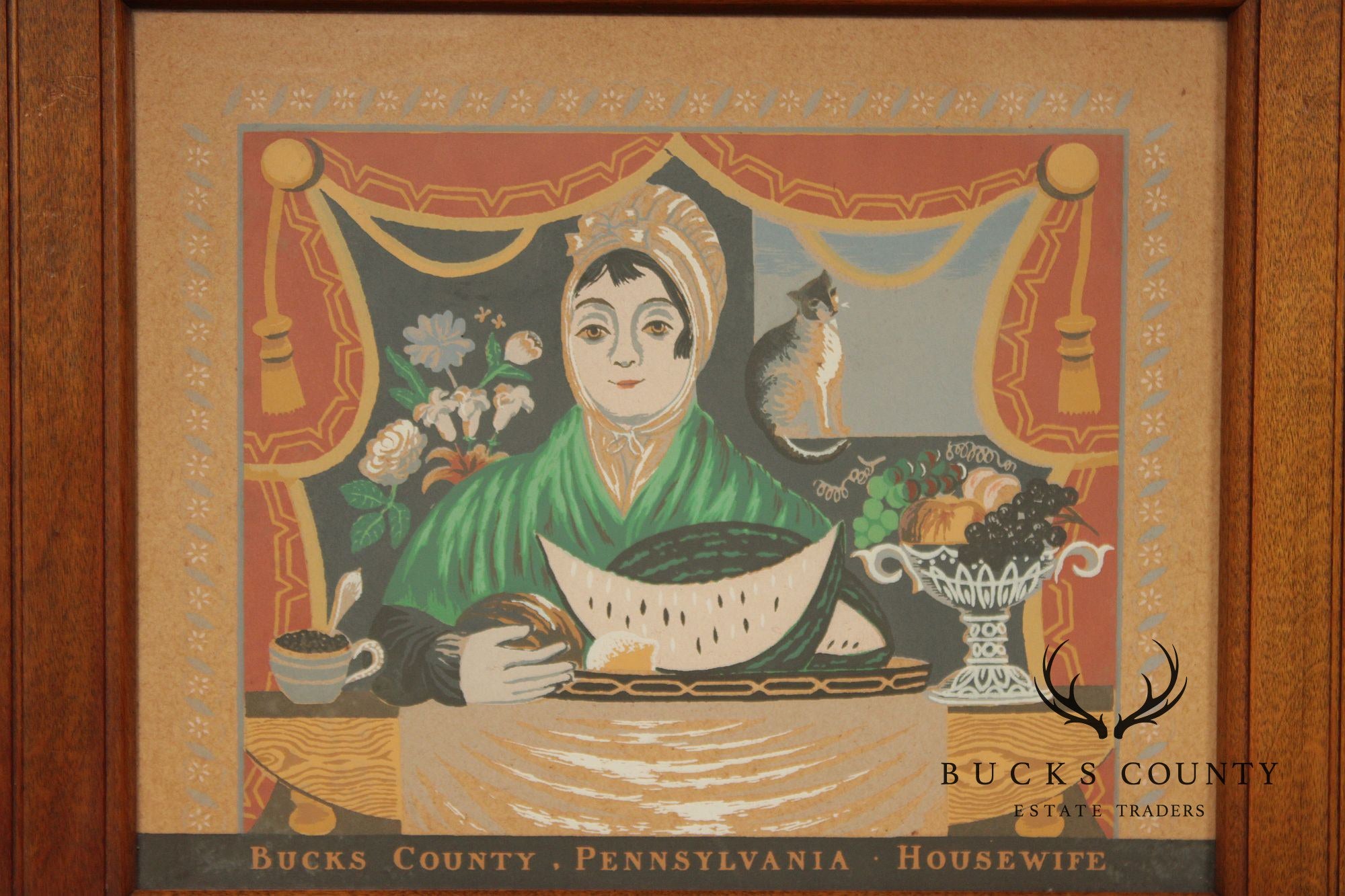 Folk Art Style Set of Four Bucks County Framed Prints