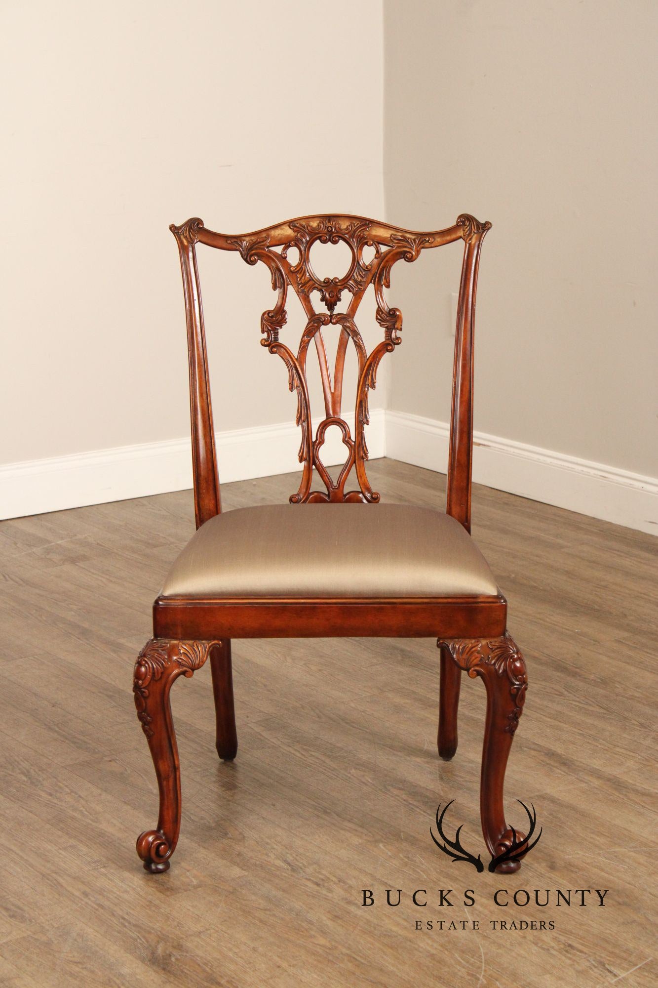 Theodore Alexander Pair of 'Rococo Splendour' Side Dining Chairs