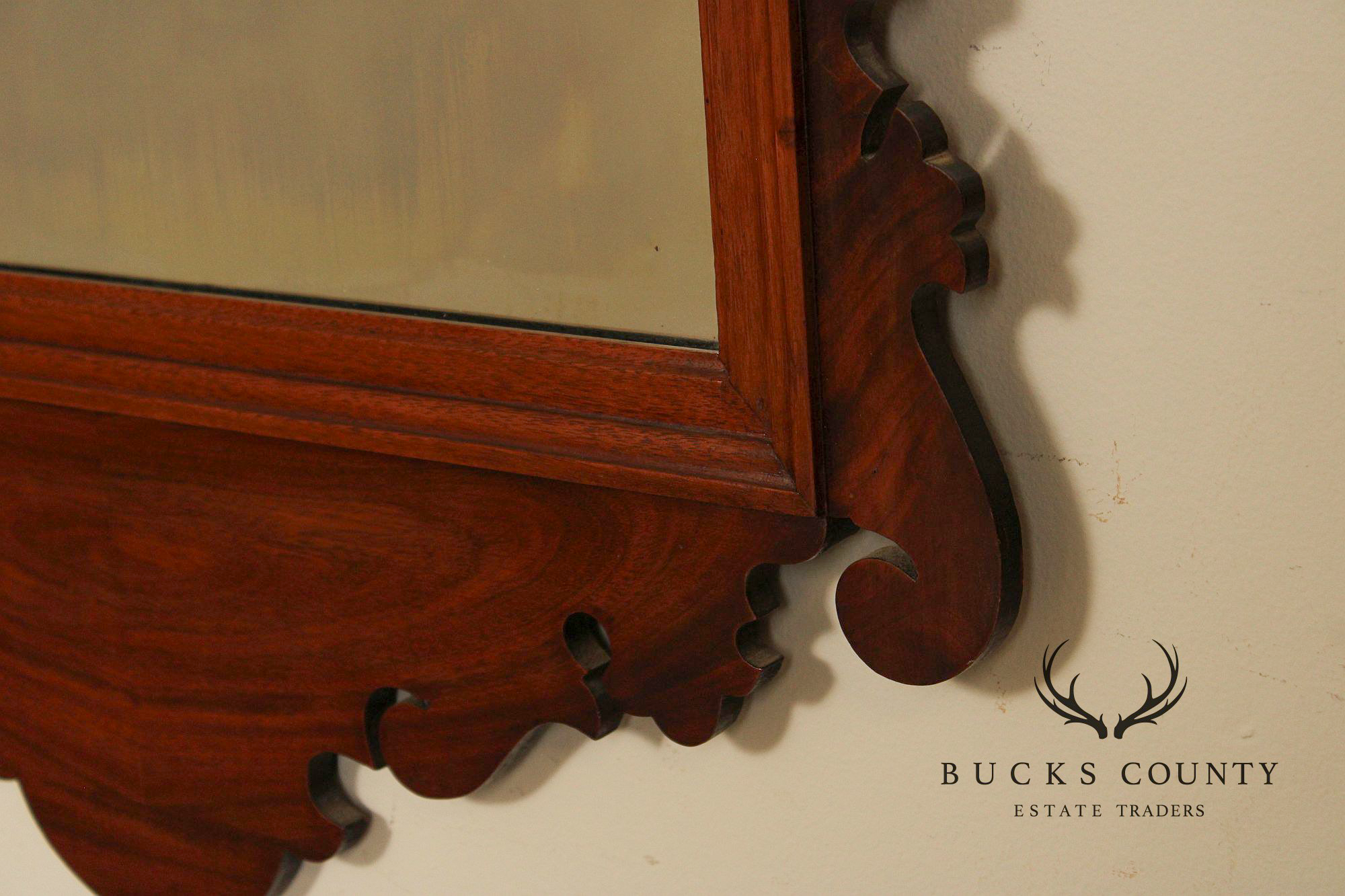 Chippendale Style Custom Quality Mahogany Wall Mirror